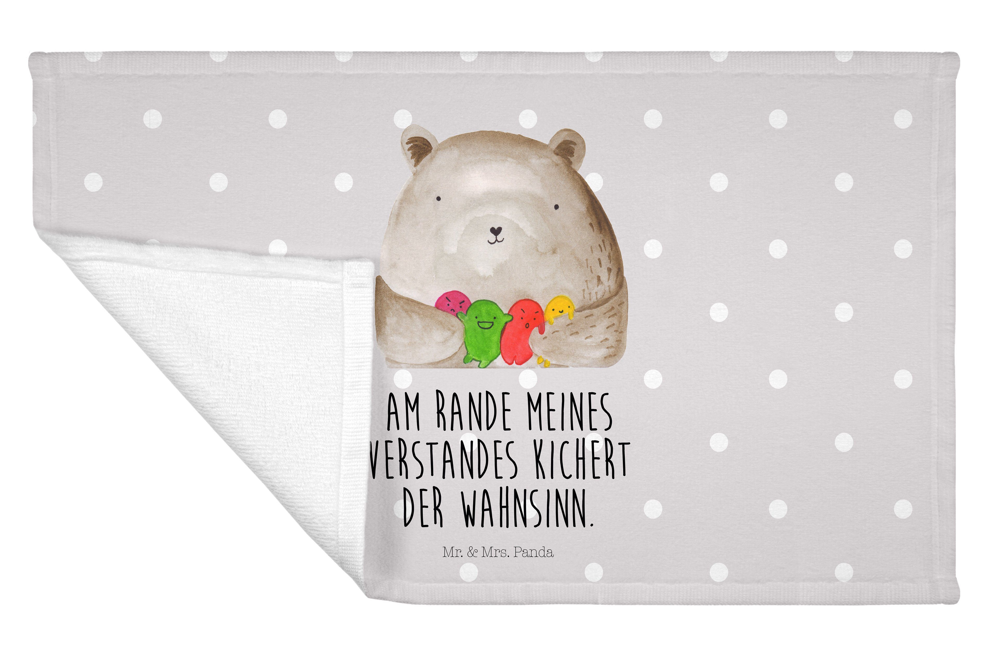 Mr. & Mrs. Panda Handtuch Pastell Geschenk, Verrückt, - Bär Teddy, (1-St) Ted, - Grau Gefühl Gästetuch