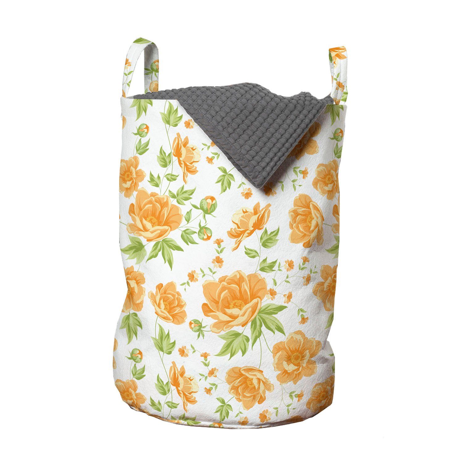 Abakuhaus Wäschesäckchen Wäschekorb mit Griffen Kordelzugverschluss für Waschsalons, Jahrgang Blumensträuße Peony
