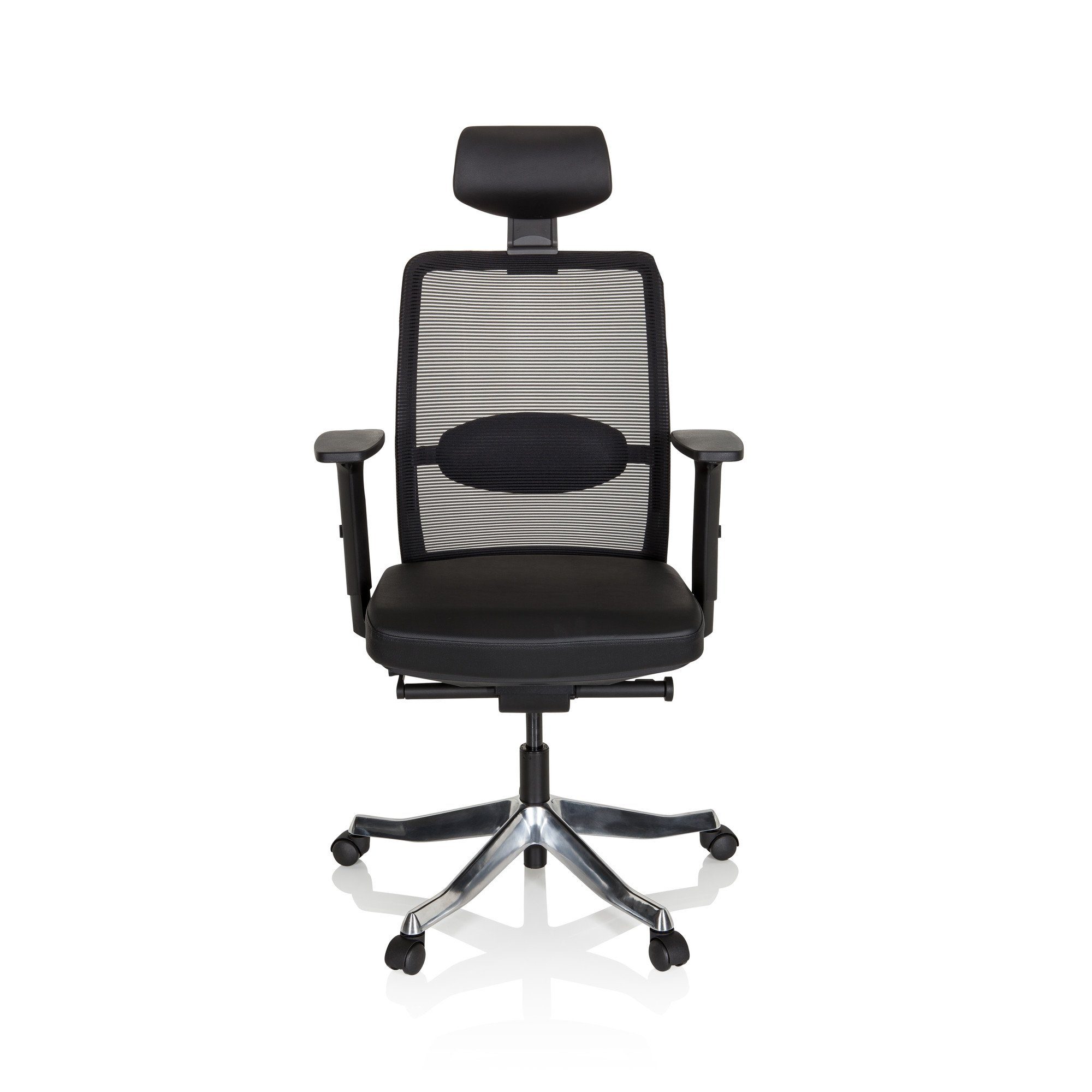 hjh OFFICE Drehstuhl Luxus Chefsessel SENATOR PRO Leder/Netzstoff (1 St), Bürostuhl ergonomisch