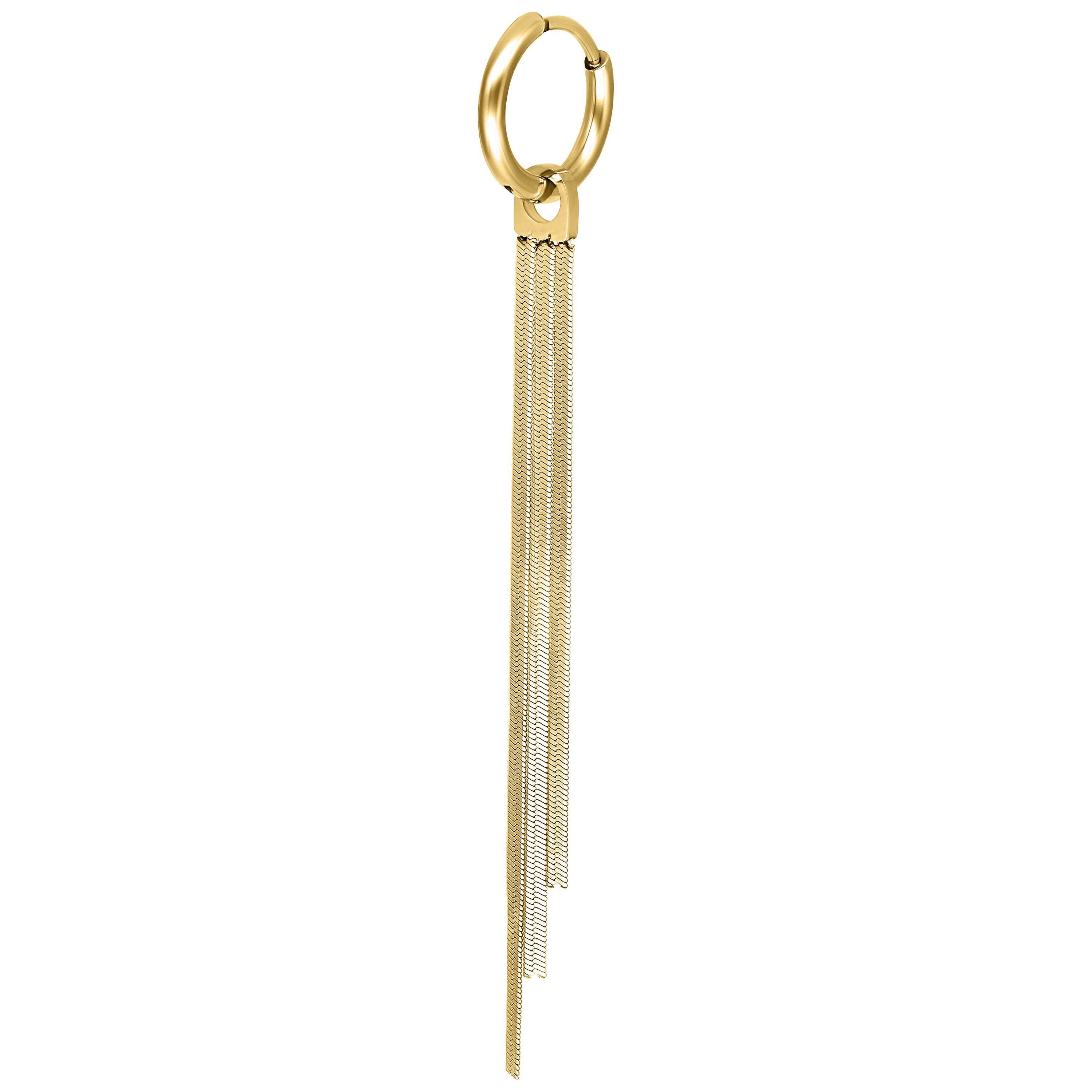 Wildcat Paar Ohrhänger Little Snakechain Hoops - Gold, Chirurgenstahl 316L - wasserfest, langlebig, hautverträglich – Bild 4 von 5