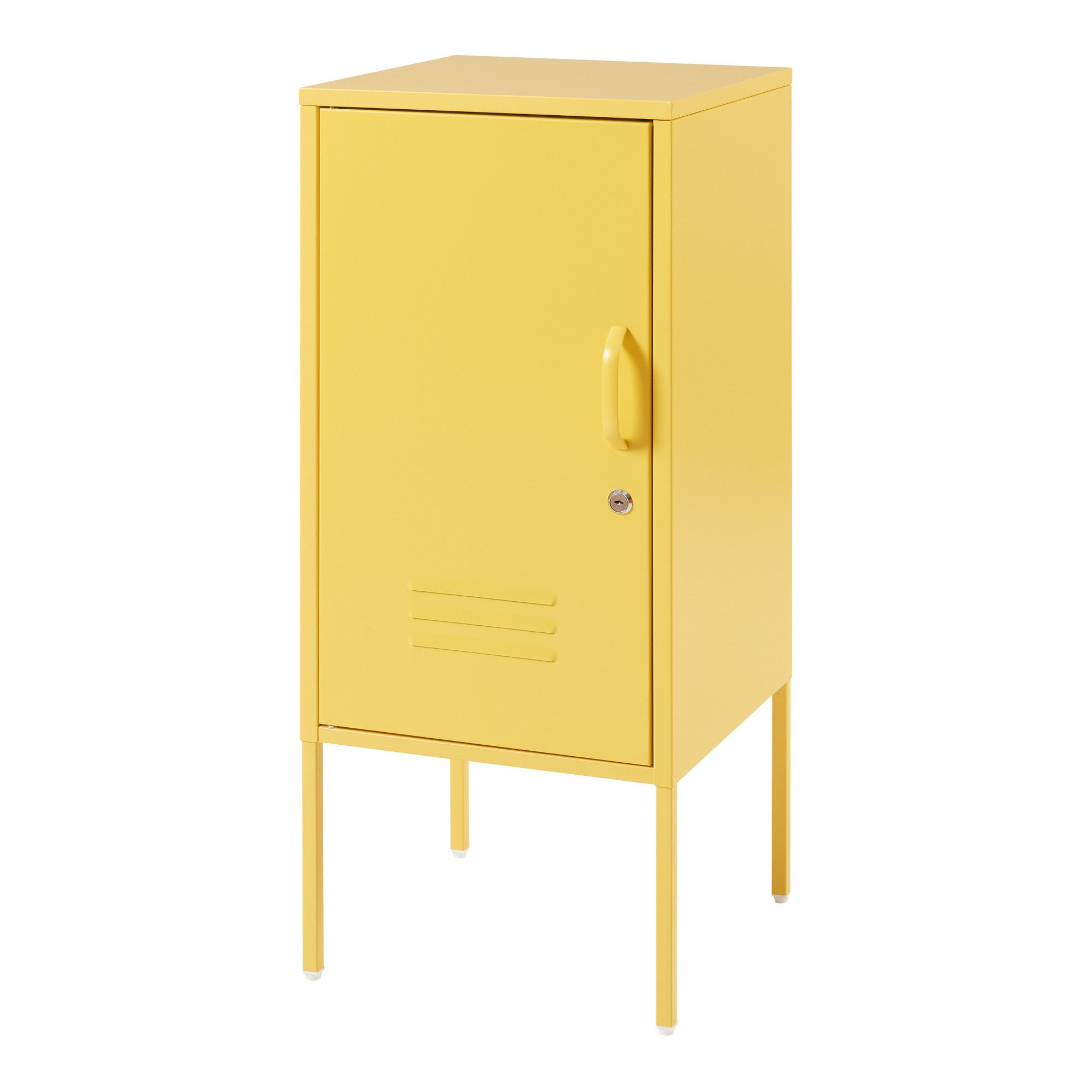 en.casa Nachtschrank »Hausjärvi« mit abschließbarer Tür 82 x 35 x 35 cm Stahl Gelb
