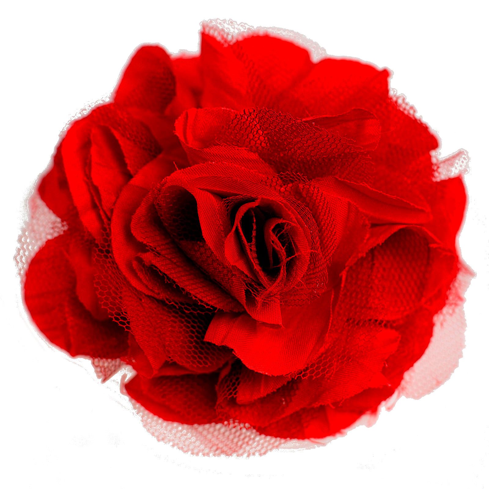 maDDma Haarspange Textilblüte Rose Ø9cm Ansteck Blüte Spange Haarspange Sicherheitsnadel, rot