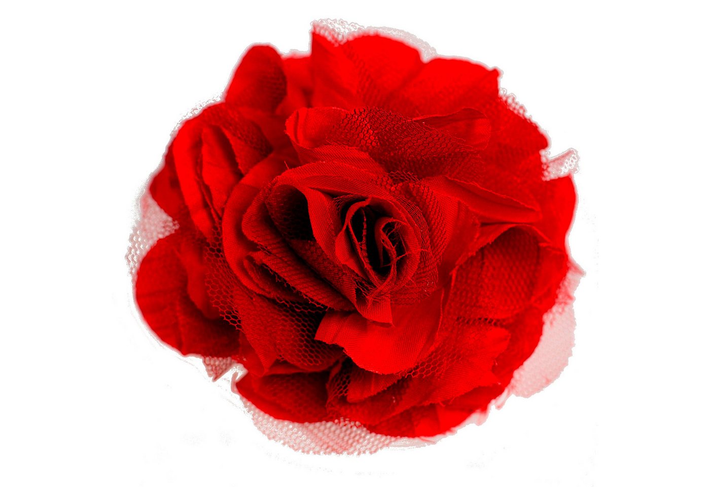 maDDma Haarspange Textilblüte Rose Ø9cm Ansteck Blüte Spange Haarspange Sicherheitsnadel, rot