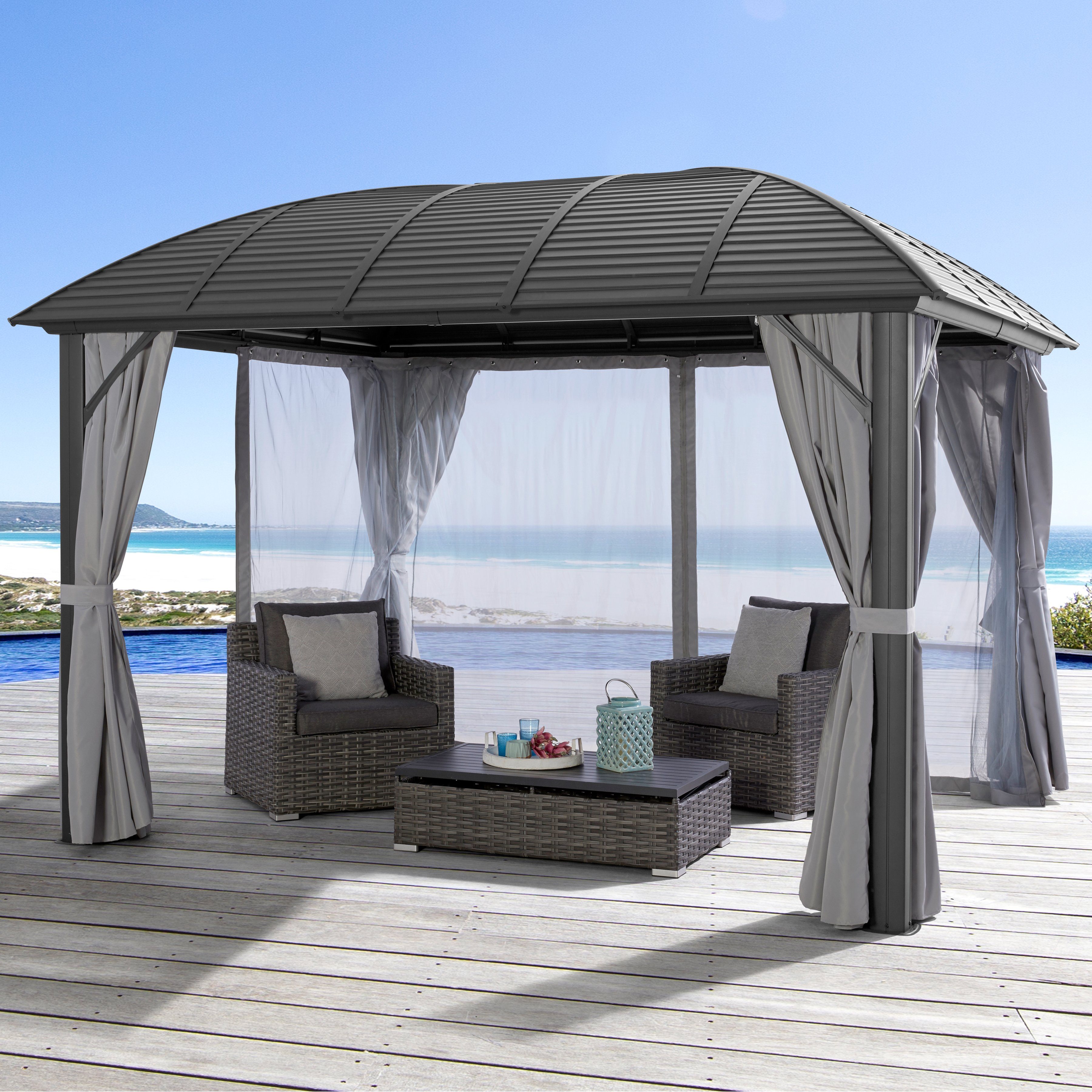 KONIFERA Pavillon Juni, inkl. 4 Seitenteile und 4 Moskitonetzten, Aluminium günstig online kaufen