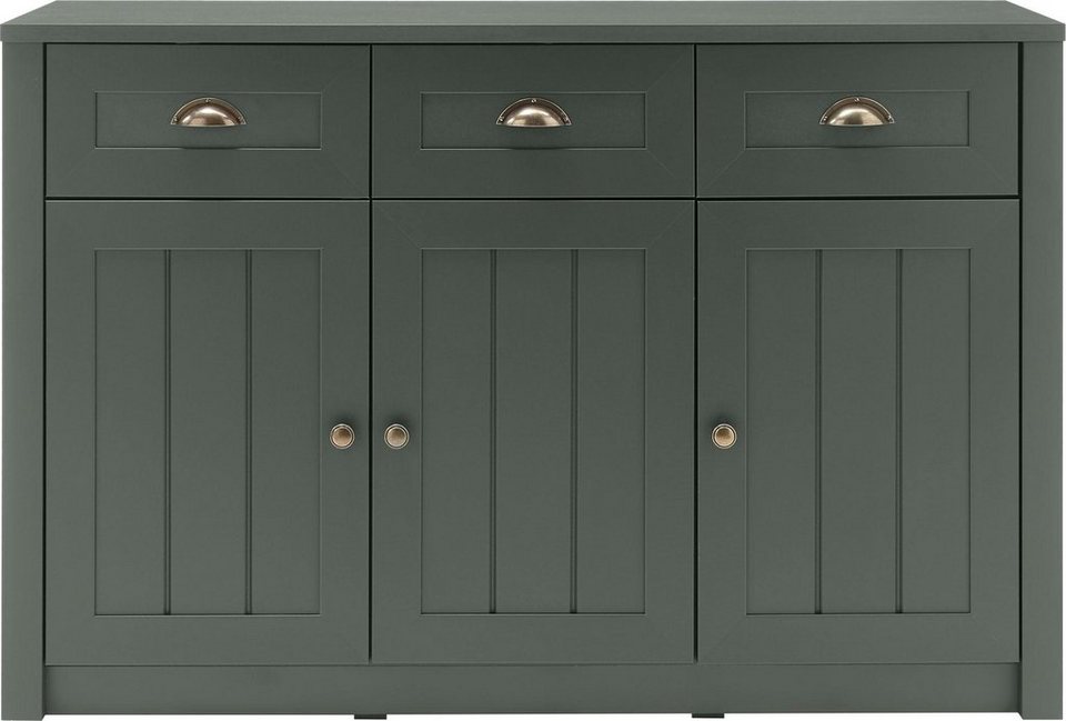 Home affaire Sideboard Ascot, Breite 130 cm, 3 Schubkästen | Wandregale