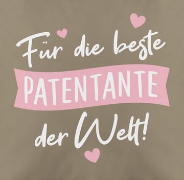 Shirtracer Dekokissen Für die beste Patentante der Welt! - weiß, Patentante Kissen