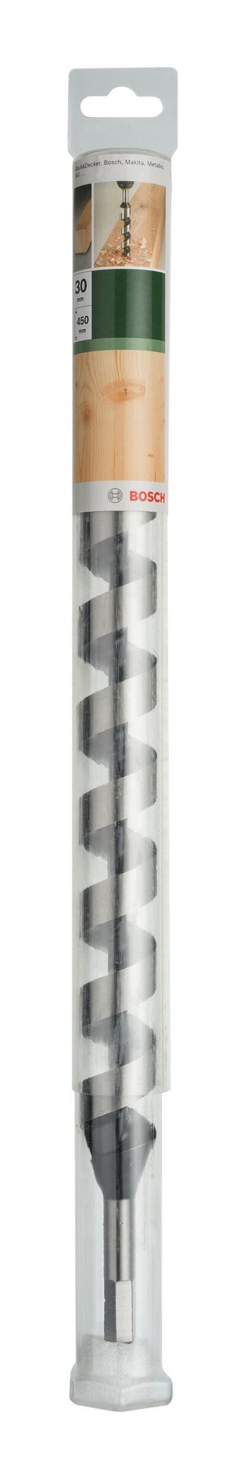 BOSCH Holzbohrer, Holzschlangenbohrer, Sechskant, 30 x 450 mm