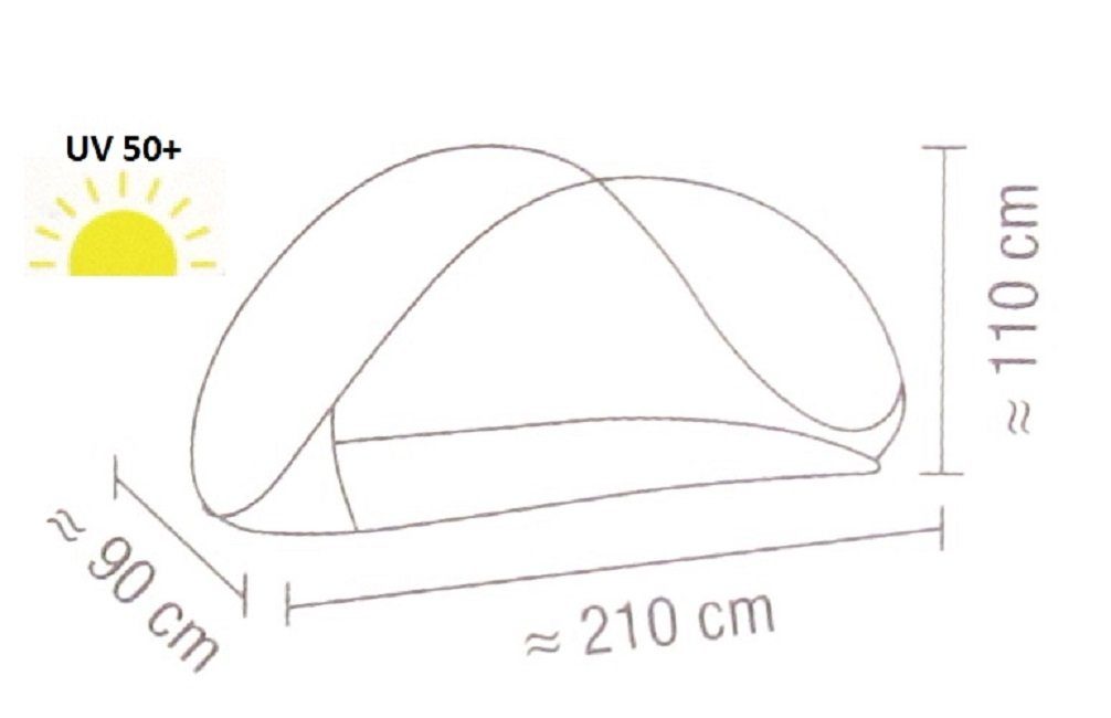 Haushalt International Strandmuschel XL-Pop-Up-Strandmuschel UV-Schutz 50+ selbstaufstellend - Tragetasche, Personen: 3