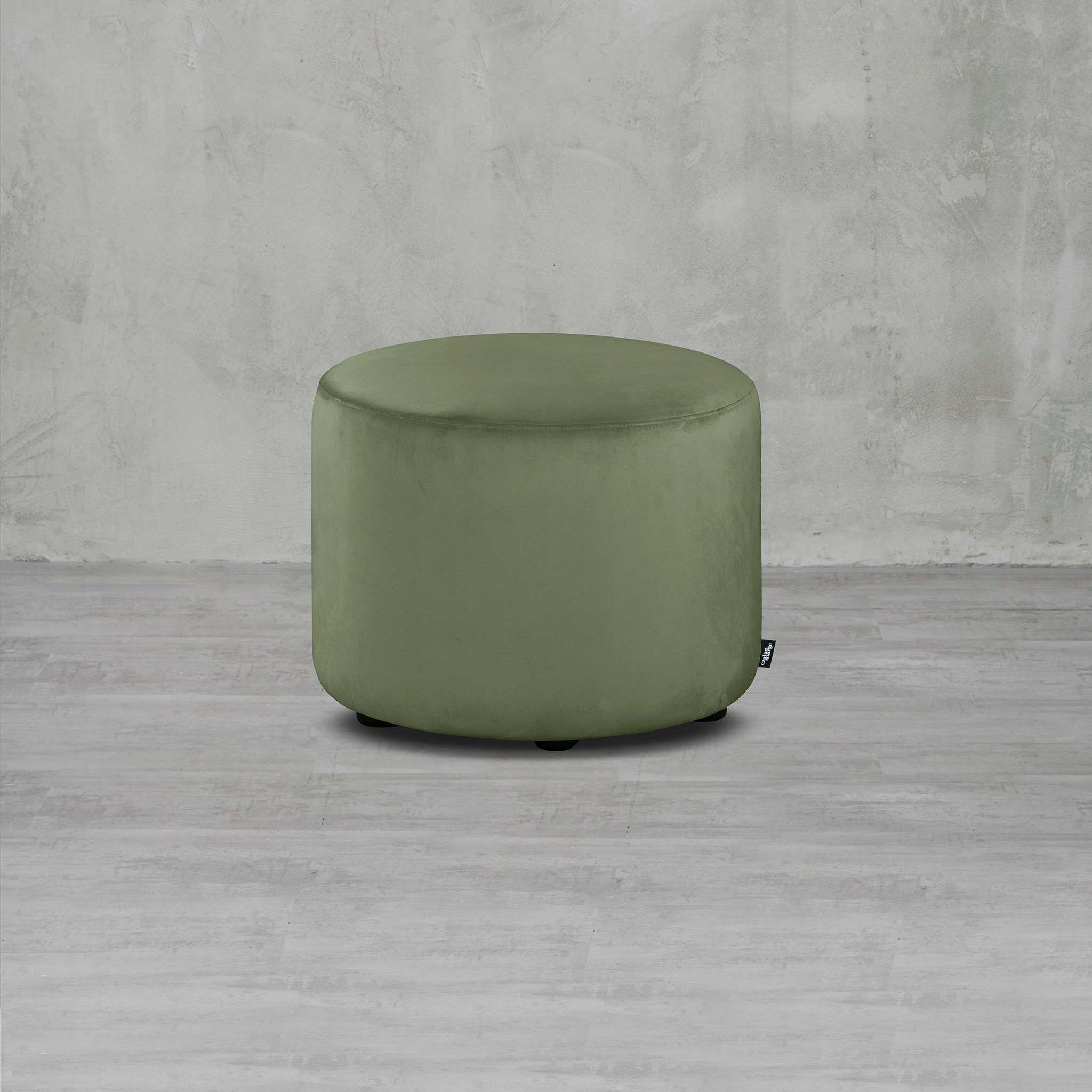 carla&marge Pouf Epomella (47x55x55 cm), Sitzhocker mit schmuseweichem Samtbezug in Grün Seaweed Green