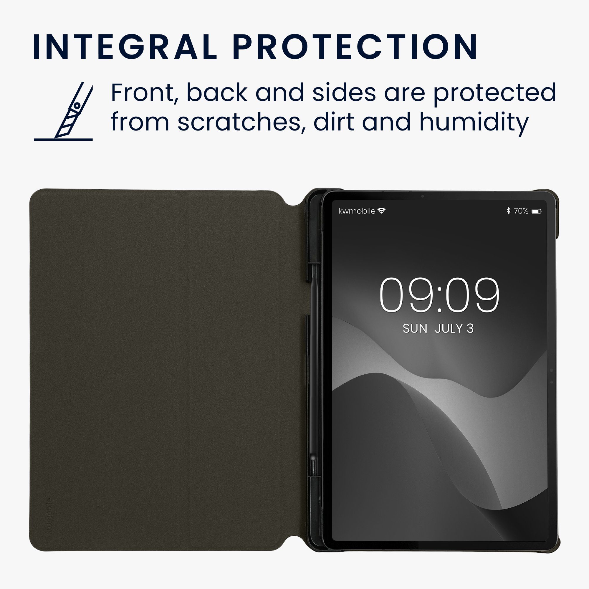 kwmobile Tablet-Hülle Hülle für Samsung Galaxy Tab S8 / Galaxy Tab S7, Slim Tablet Cover Case Schutzhülle mit Ständer – Bild 4 von 5