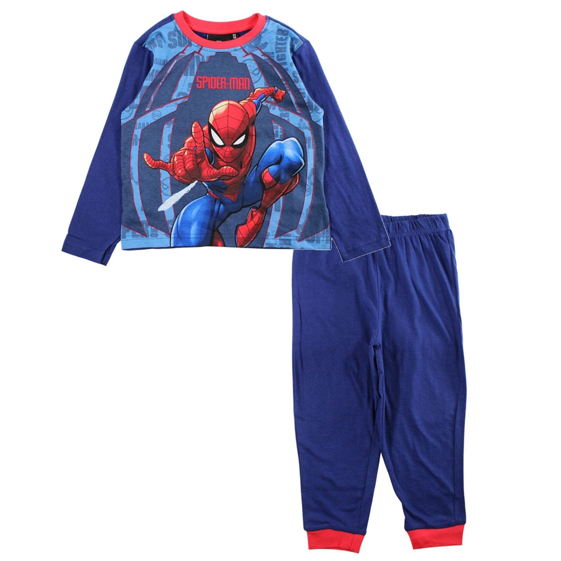 Spiderman Pyjama Kinder Pyjama Schlafanzug Langarm Zweiteiler aus Baumwolle (2 tlg)