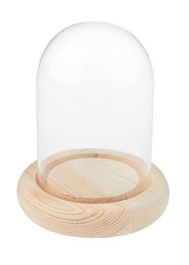 VBS Glasglocke mit Holzboden 2 Teile, Die Glaskuppe ist perfekt zur