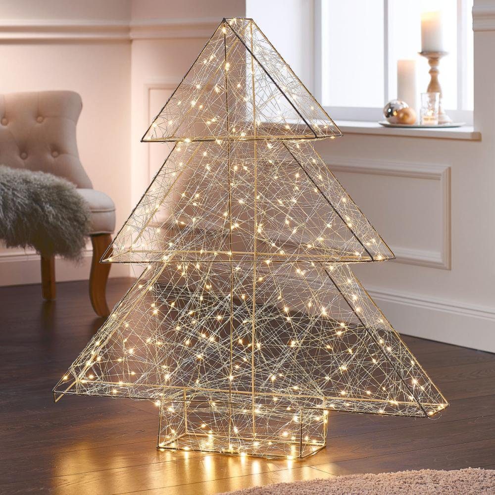 Schneider LED Baum »3D-Modern Art, Weihnachtsdeko«, LED fest integriert,  Warmweiß, Höhe 98 cm, Metall