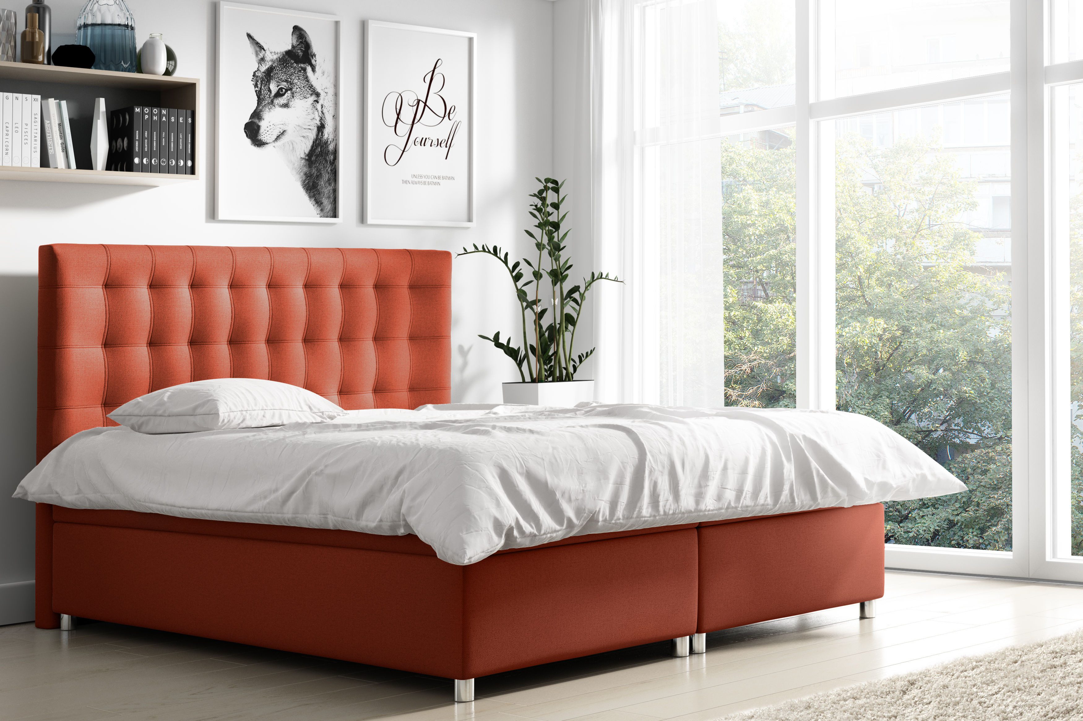 MF Design Boxspringbett Boxspringbett BELLA mit Bettkasten und Federautomatik, Vorhanden