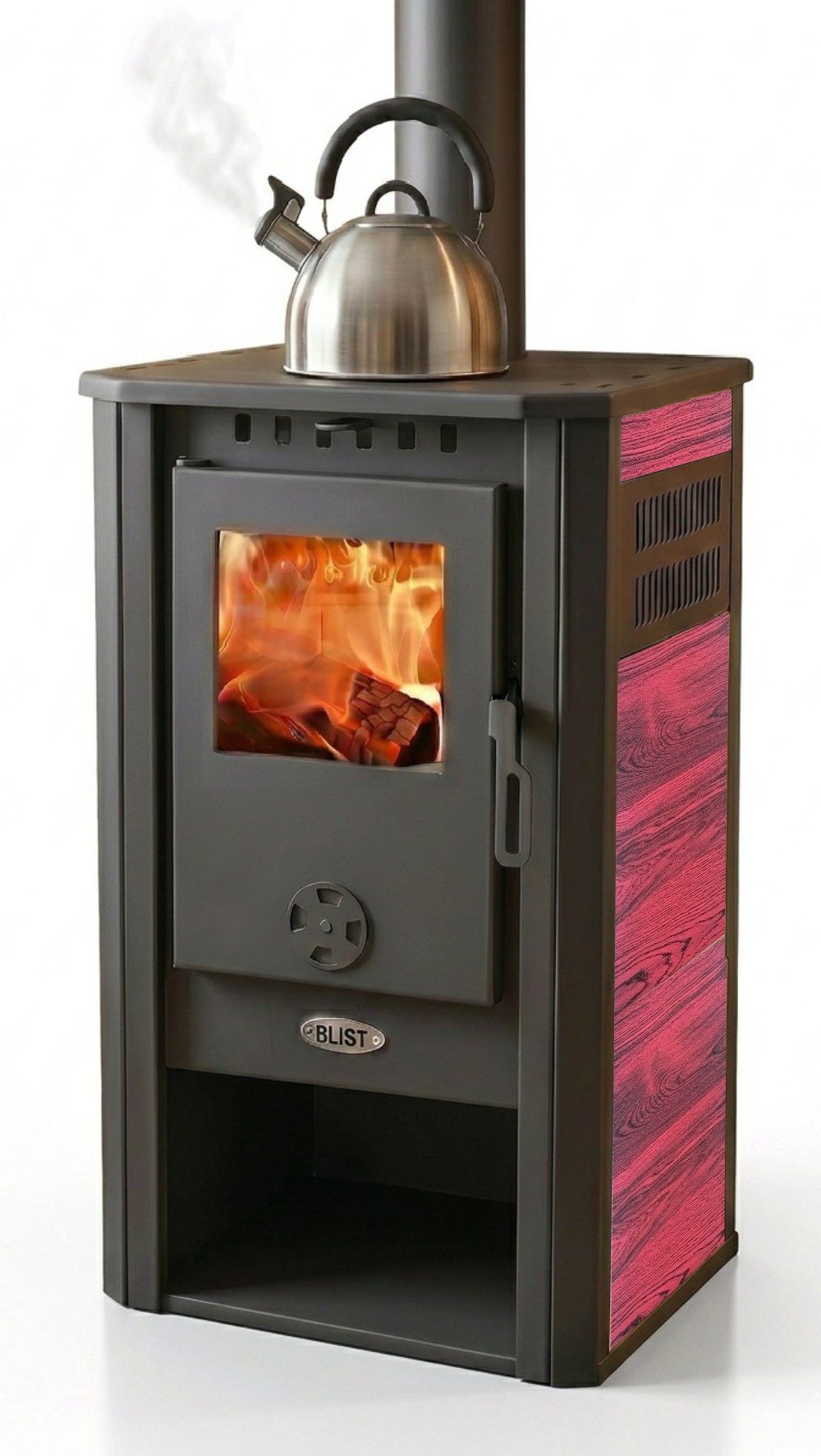 Blist Kaminofen Atene S 4.0 Keramik Rot, 7.5 kW