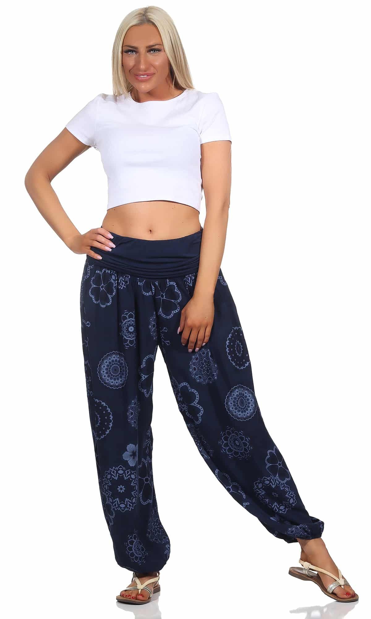 OriginalYou Haremshose Sommerhose Damen Boho Flatterhose leichte Yoga-Hose weites Bein luftige & leicht, hautfreundliches Material
