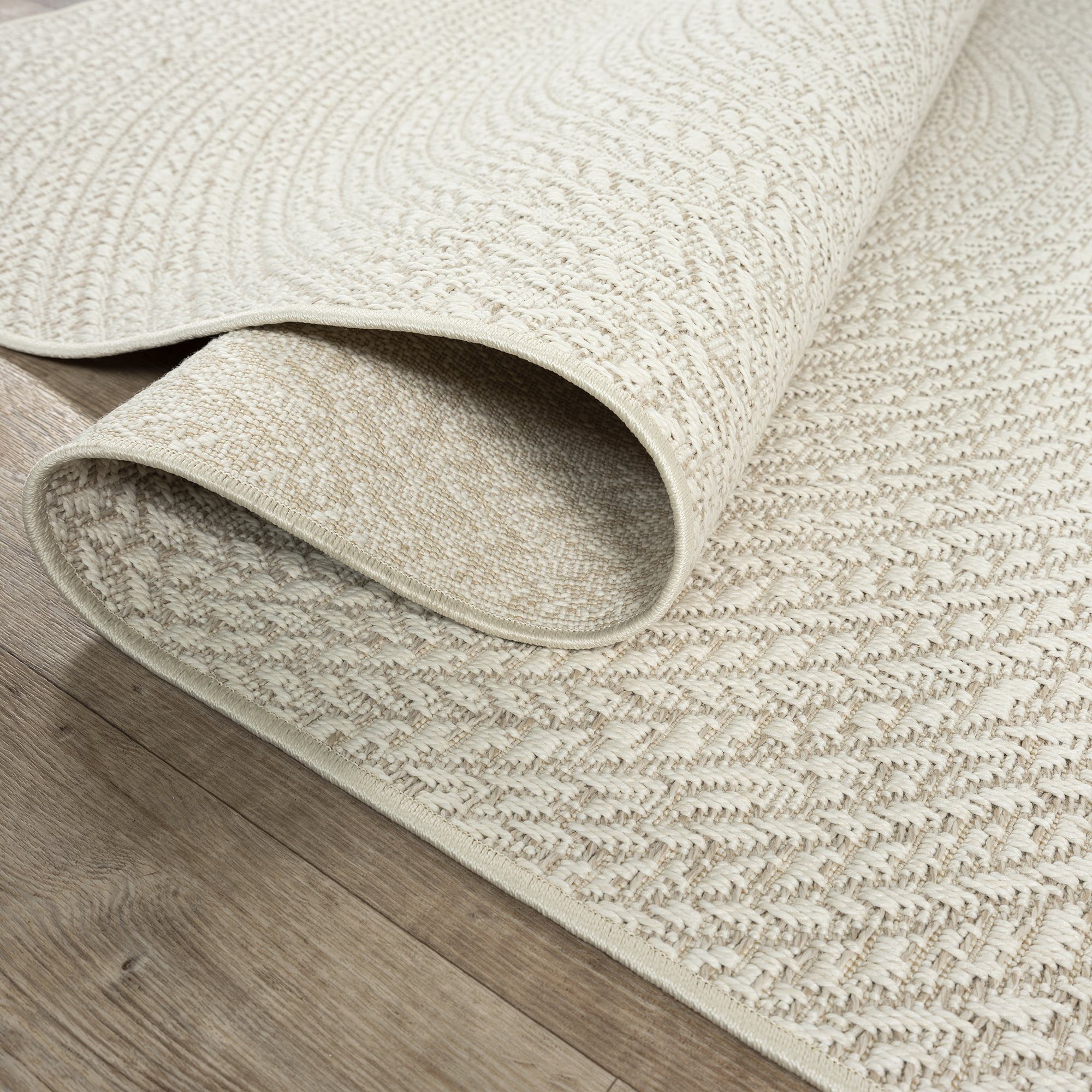 the carpet Teppich Kansas, rund, Höhe: 1 mm, moderner robuster In und Outdoor Teppich Jute Look