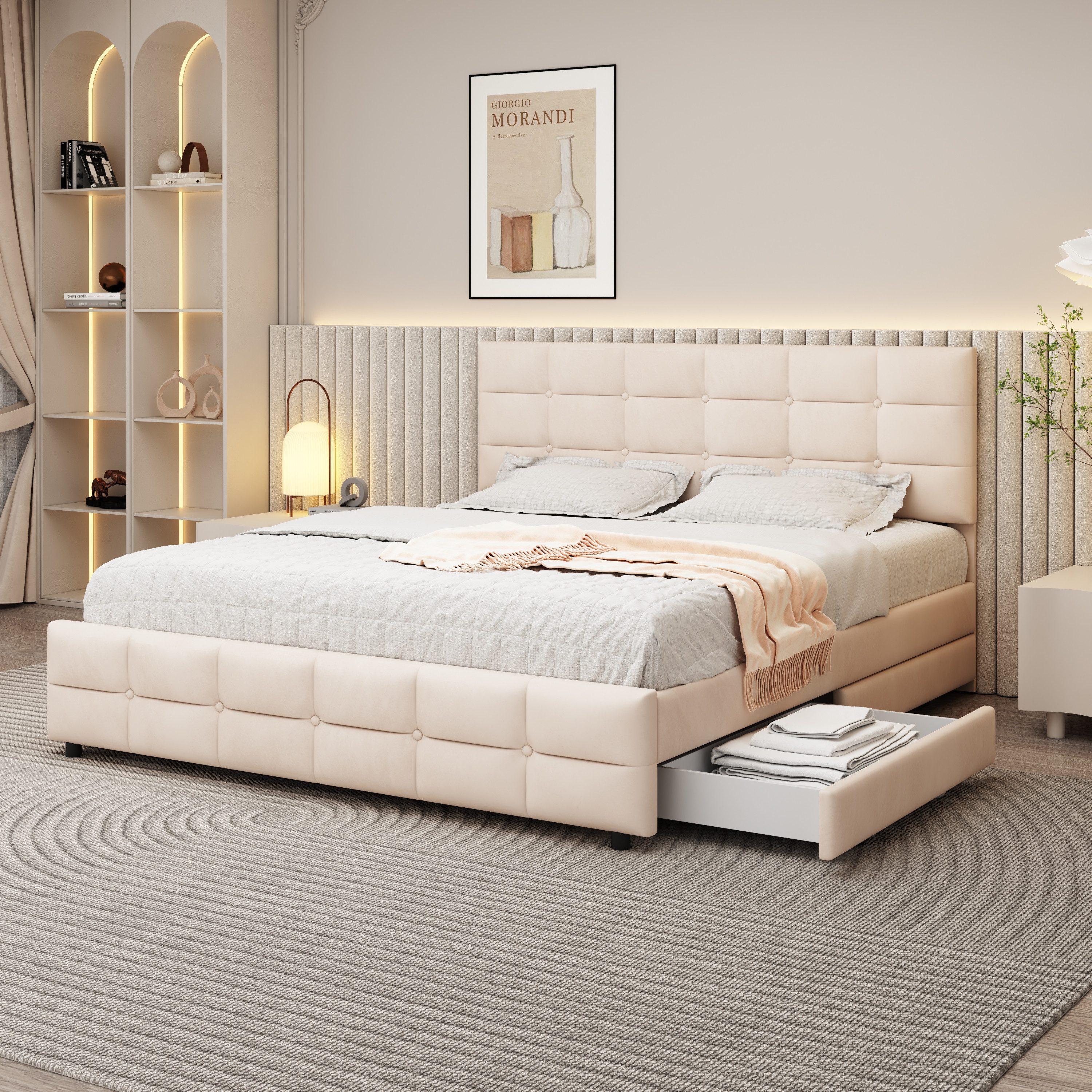 STILVORA Polsterbett 180x200 Bettgestell mit Stauraum günstig online kaufen