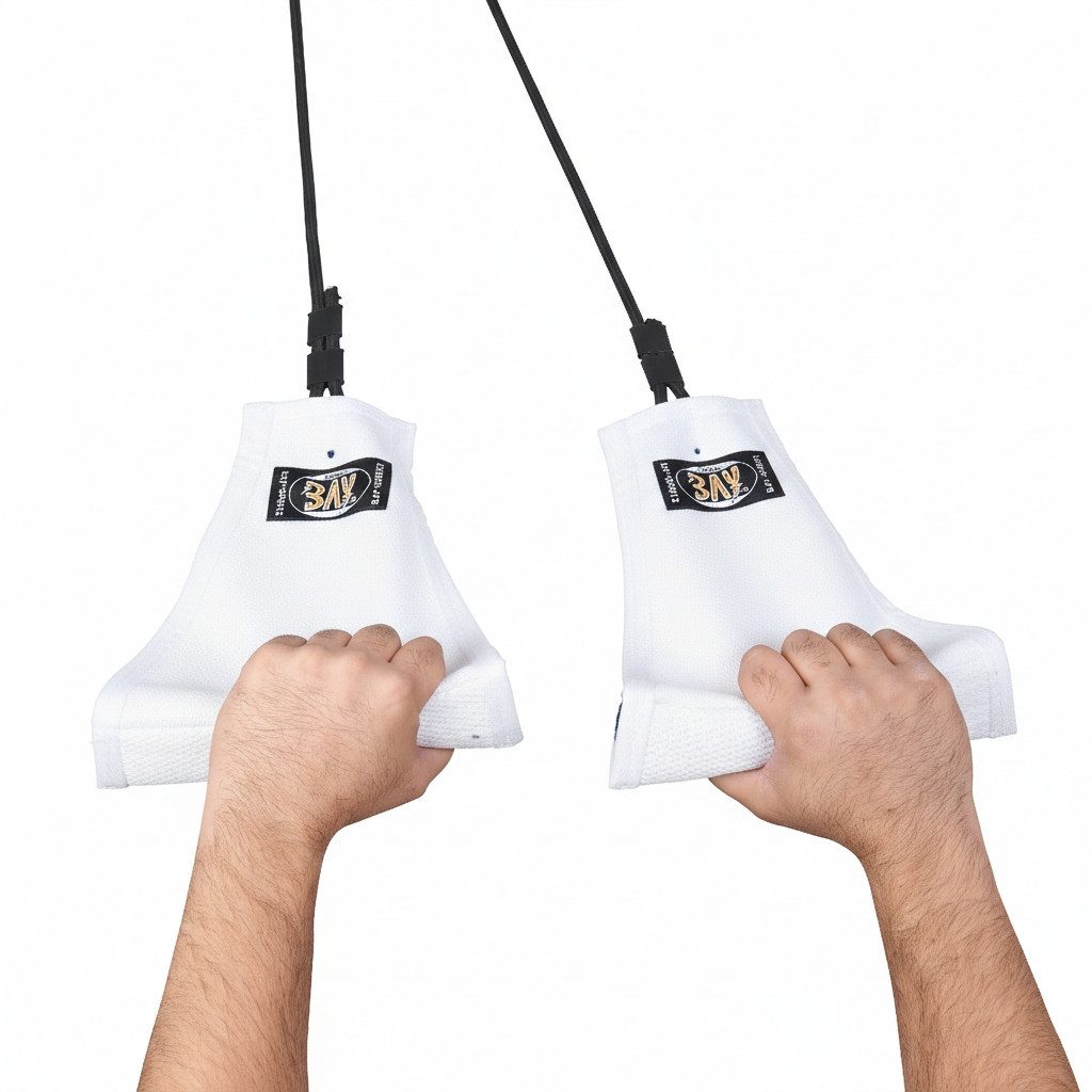BAY-Sports Expander Uchi Komi WEISS Elastikband Grifftraining Zugseil Anzugstoff Judo MMA, Griffkraft Training Judo MMA Krav Maga Ju Jutsu Jiu Jitsu Grappling