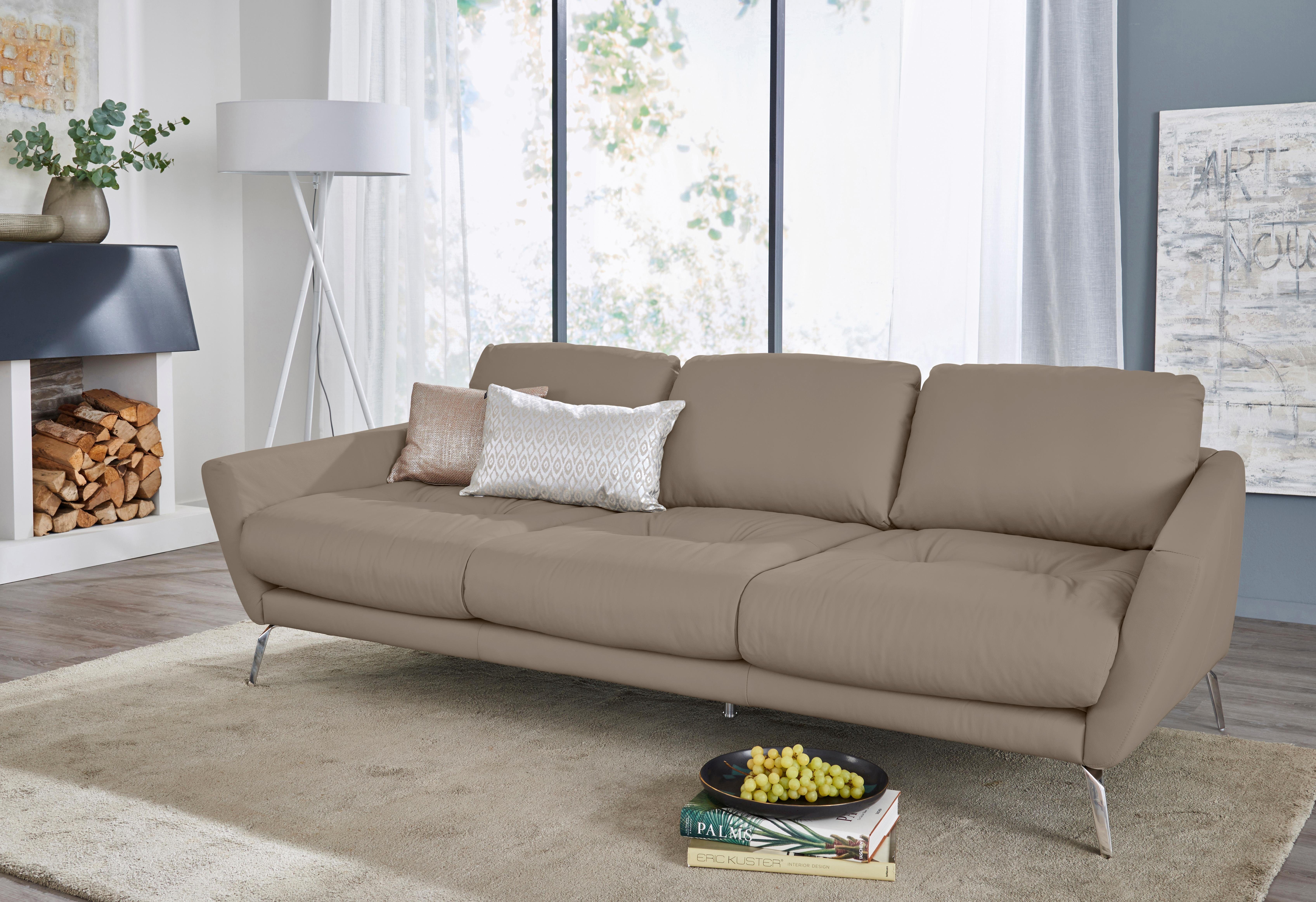 W.SCHILLIG Big-Sofa »softy«, mit dekorativer Heftung im Sitz, Füße Chrom  glänzend