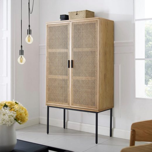 COUCH♥ Highboard »Feines Geflecht«, COUCH Lieblingsstücke, Front mit