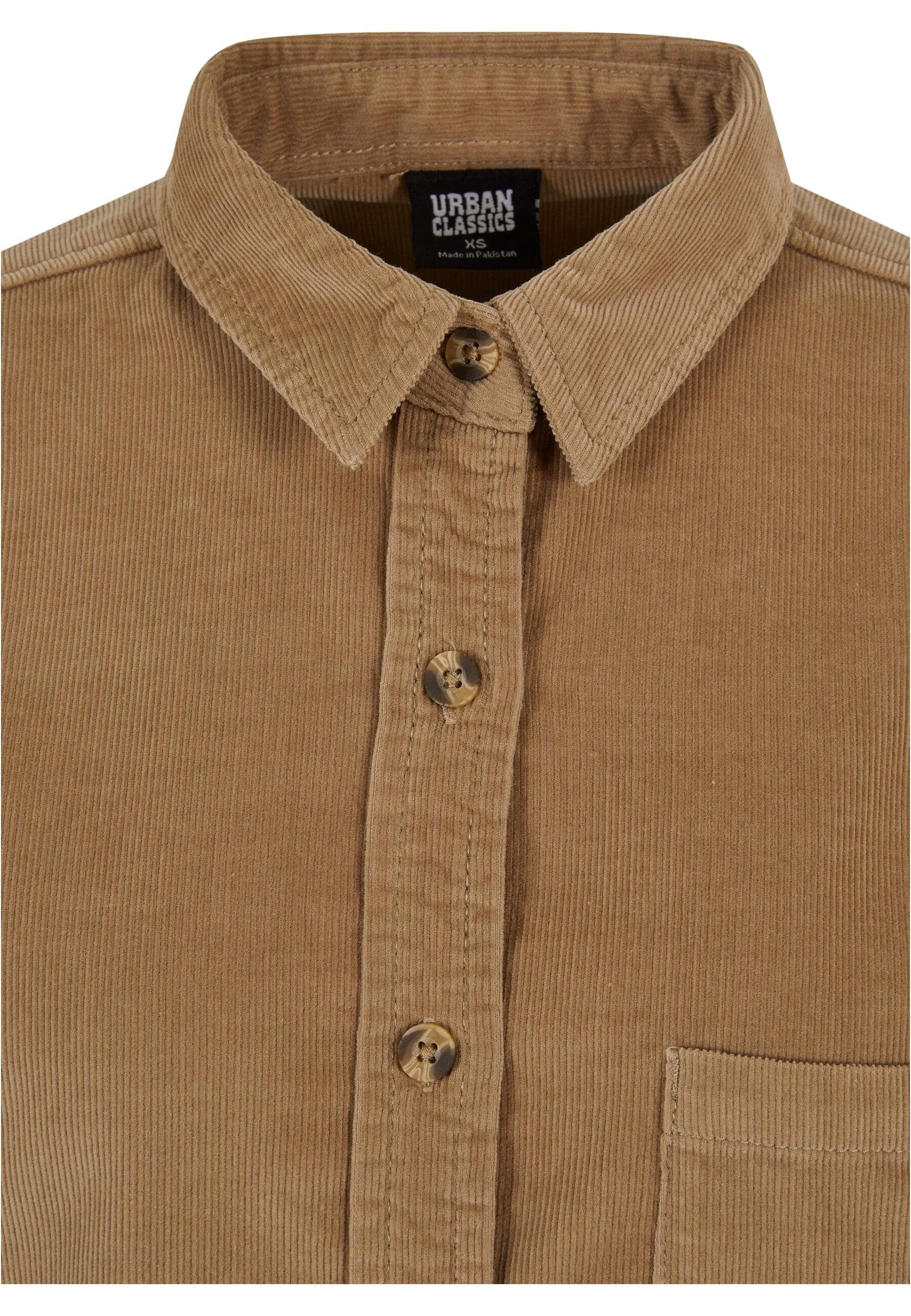 Shirt (1-tlg) CLASSICS Ladies Damen Oversized URBAN Langarmhemd warmsand Corduroy