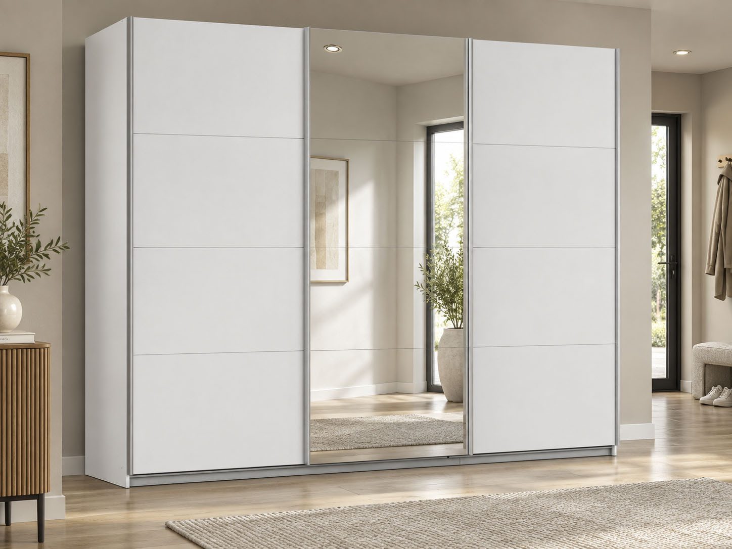 OTTO home Kleiderschrank Mehrzweckschrank Schwebetürenschrank Mietswohnung Schlafzimmer CORTONA (erhältlich in Breite: 136/181/203/226/271/315/360 cm, Höhe: 210 – Bild 2 von 5