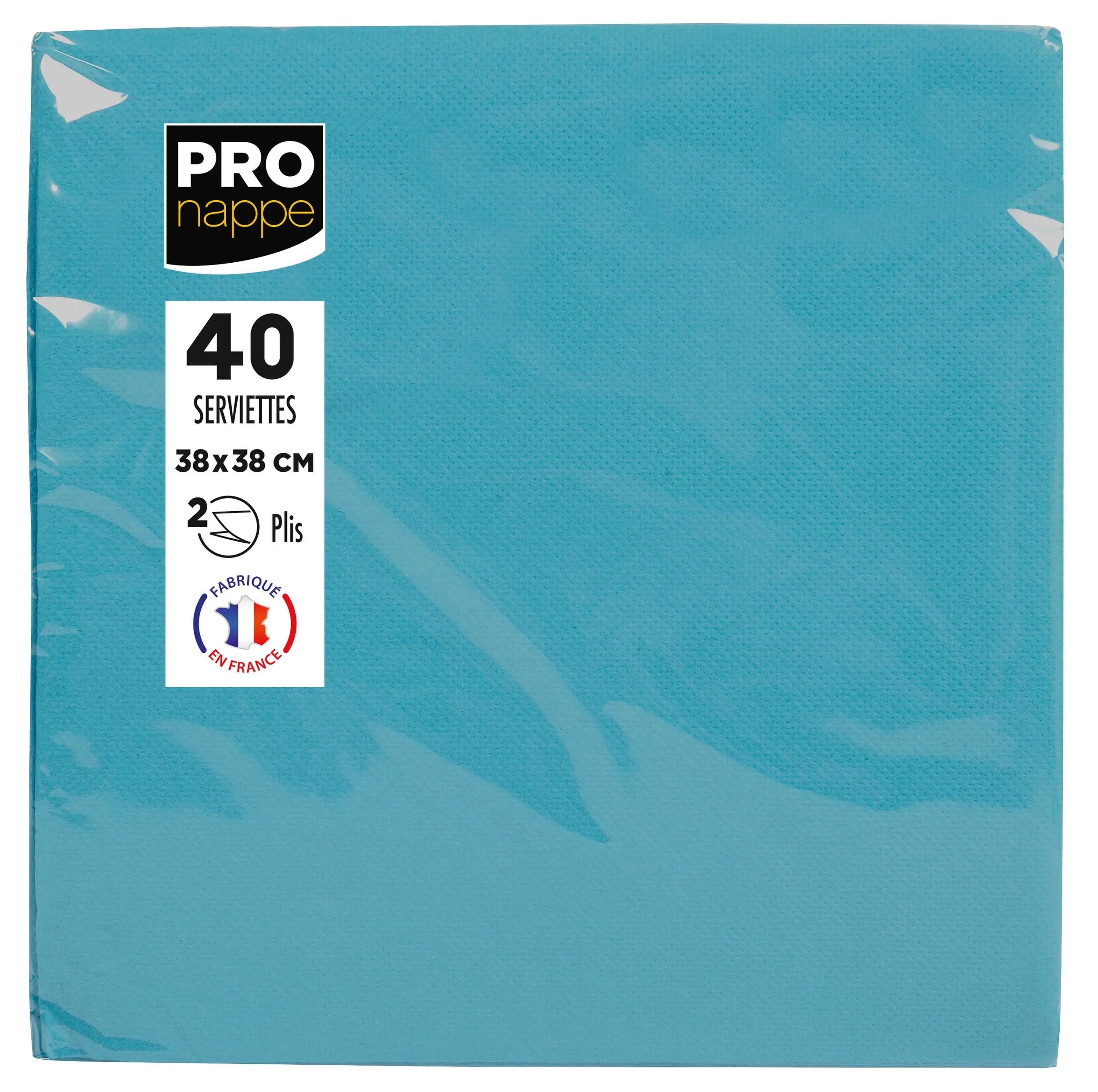 PROnappe Tischband 30x Pack 40 Servietten Tissue, 2-lagig 38x38cm Türkis SV623828I, Serviettes ouate micro gaufré