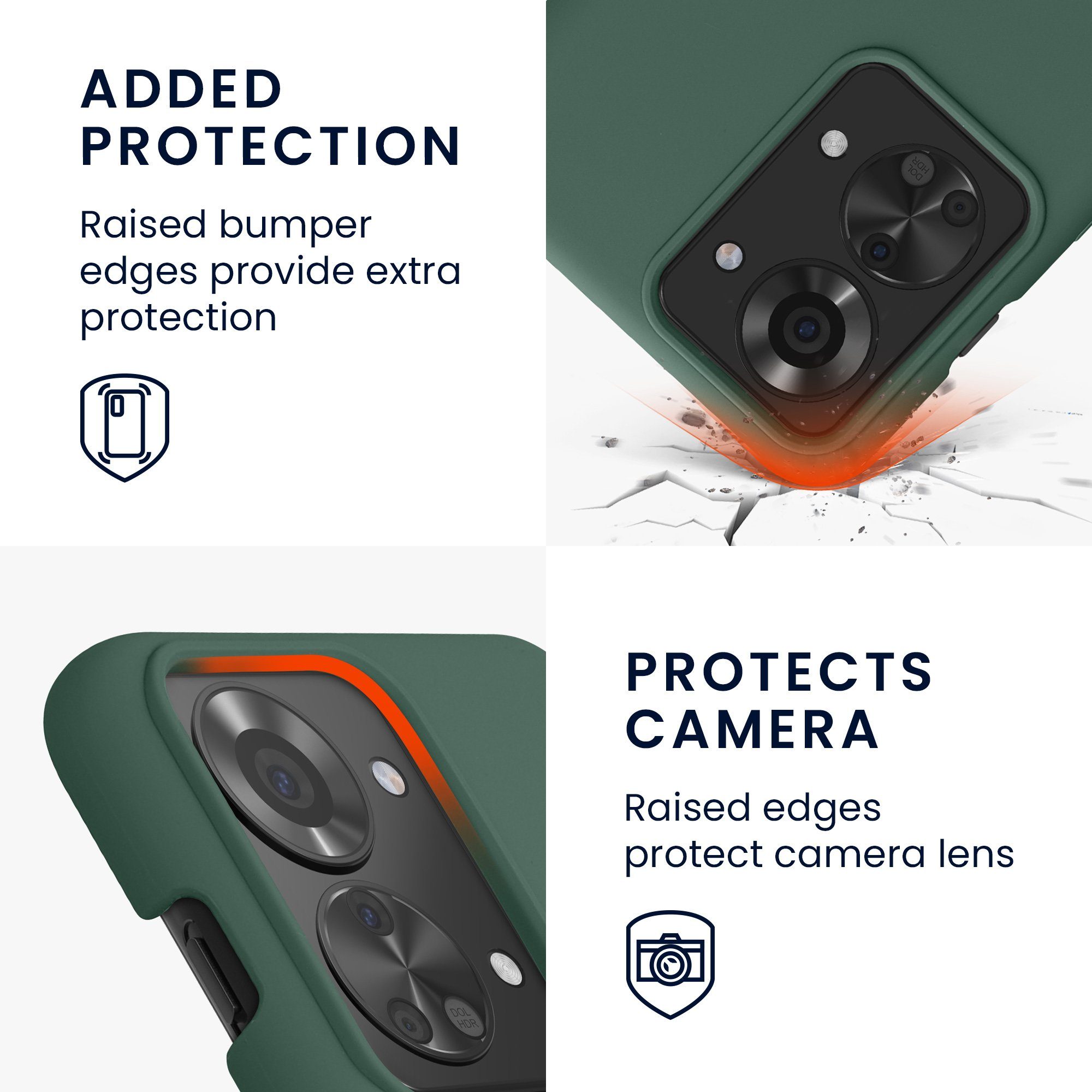 kwmobile Handyhülle Handyhülle für OnePlus Nord 2T 5G Hülle, Weiches Handy Silikon Case - Schutzhülle Cover