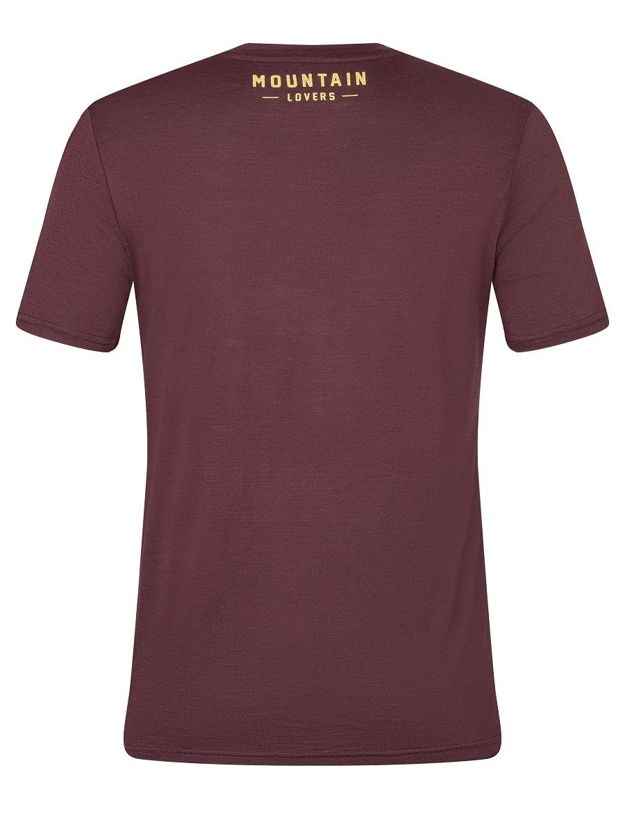 Merino-Materialmix TEE feinster Grey/Illuminating Tasting/Vapor Merino SUPER.NATURAL Print-Shirt GEAR Wine T-Shirt SKIING M