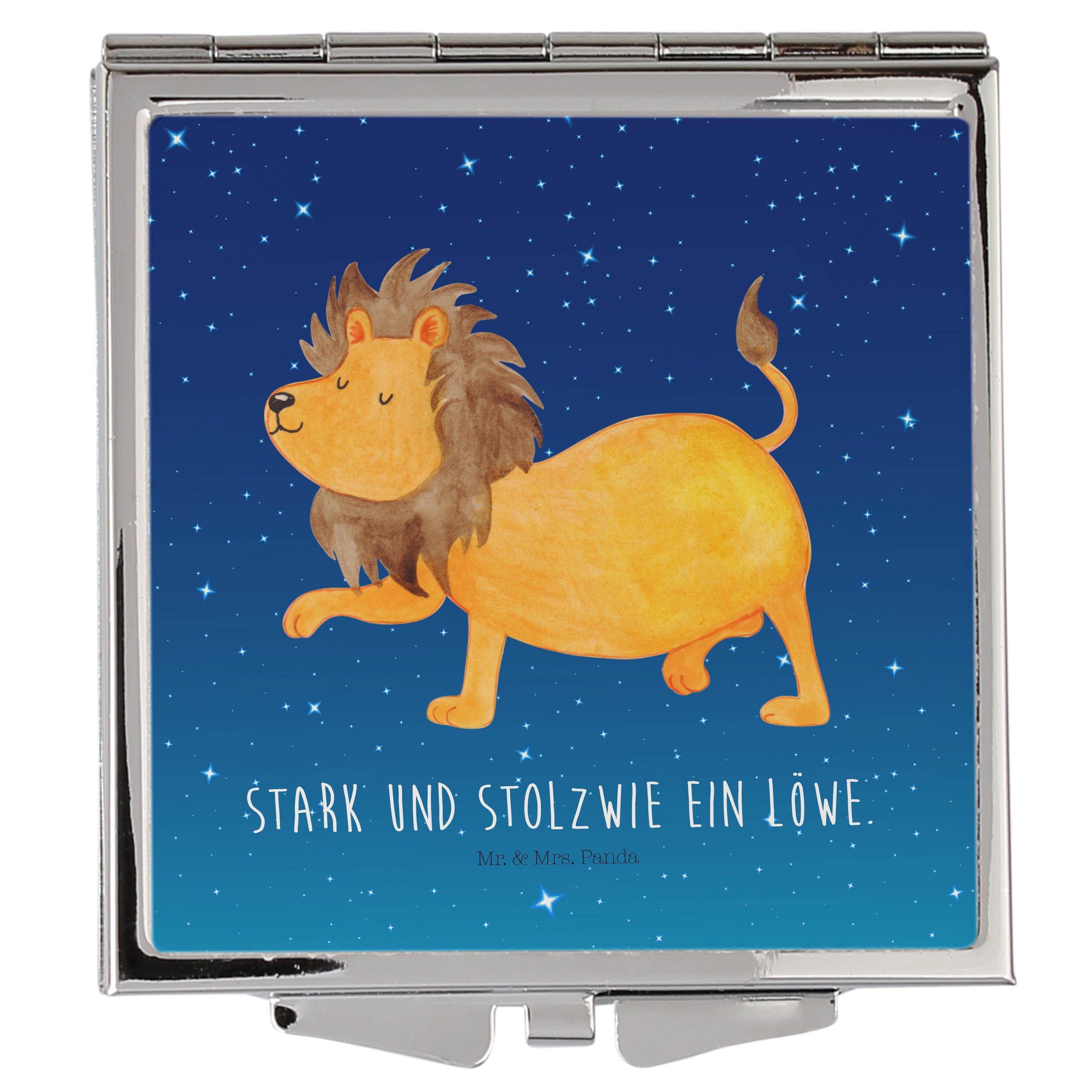 Blau & Panda Sternzeichen Geschenk, Sternenhimmel Löwe (1-St) - Mr. - Astrologie, Mrs. Kosmetikspiegel Geburt
