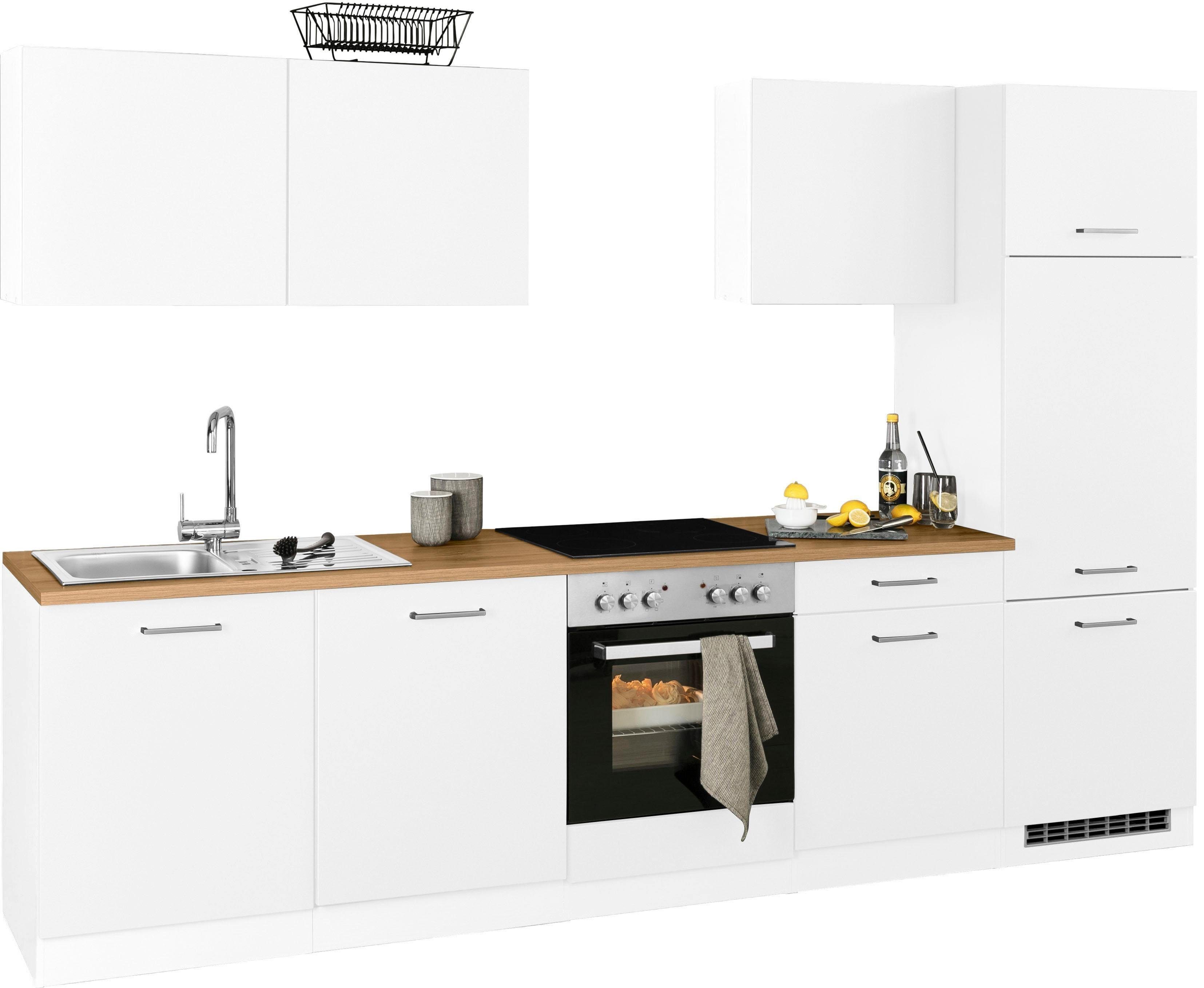 KOCHSTATION Küchenzeile KS-Kehl, ohne E-Geräte, Breite 300 cm, für Kühlschrank und Geschirrspüler