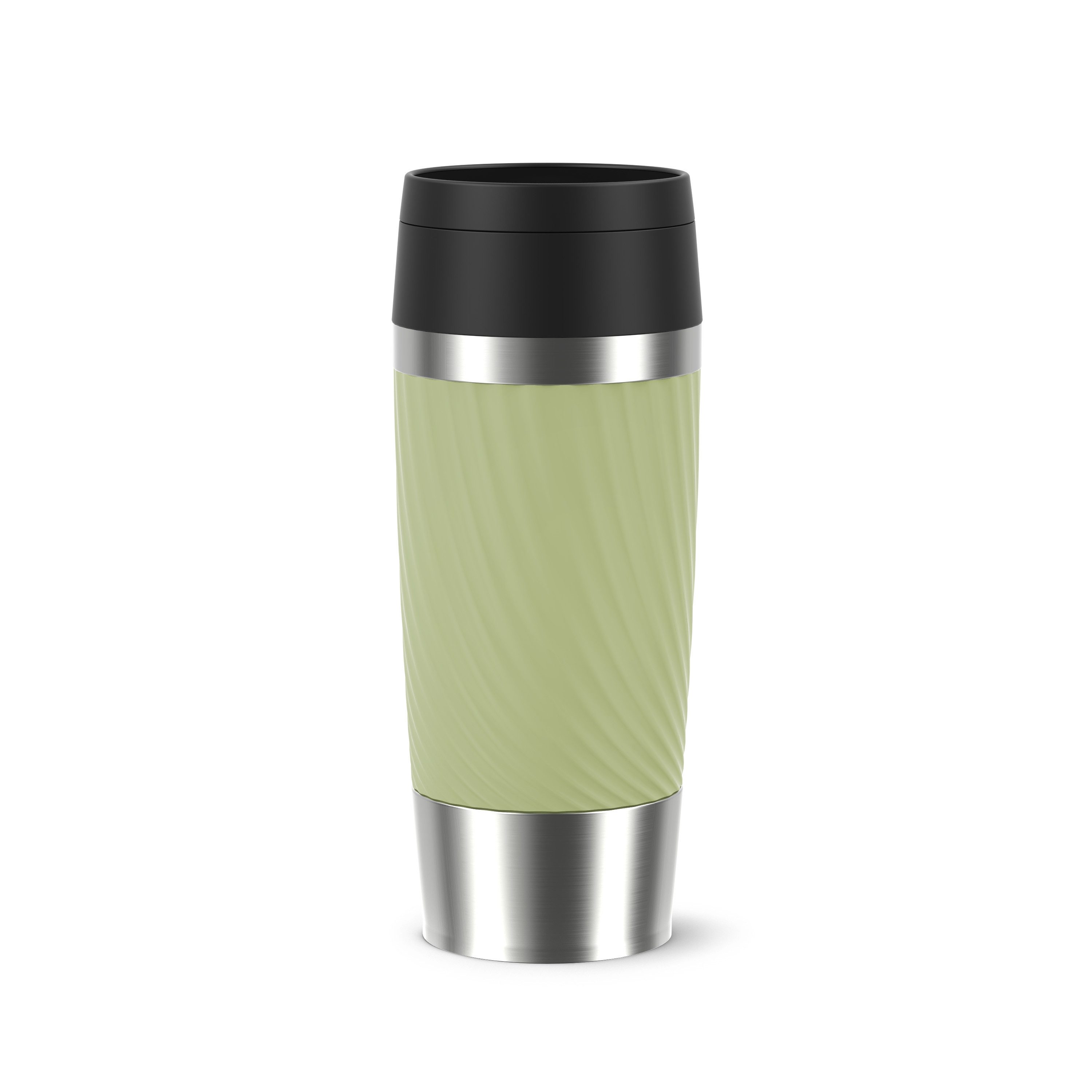 Emsa Термокружка Travel Mug Classic Twist, Edelstahl, Kunststoff, Silikon, 0,36 Liter, Comfort-Schraubverschluss, Quick-Press, auslaufsicher