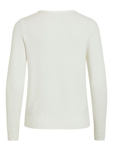 V-Ausschnitt-Pullover White TOP L/S VIRIL Vila V-NECK - KNIT NOOS Alyssum