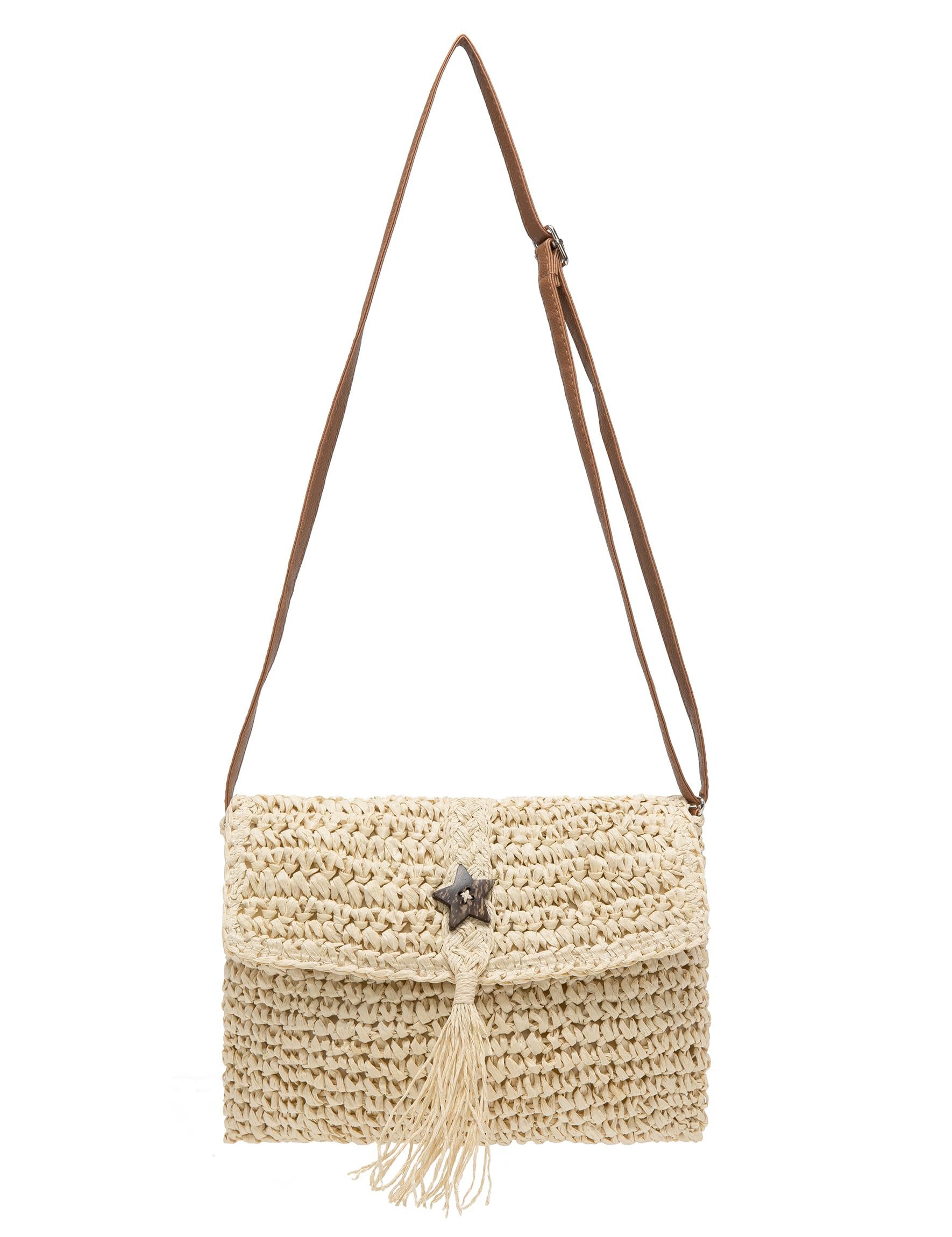 Coonoor Strandtasche Umhängetasche Damen, Strohtaschen für Frauen Crossbody günstig online kaufen