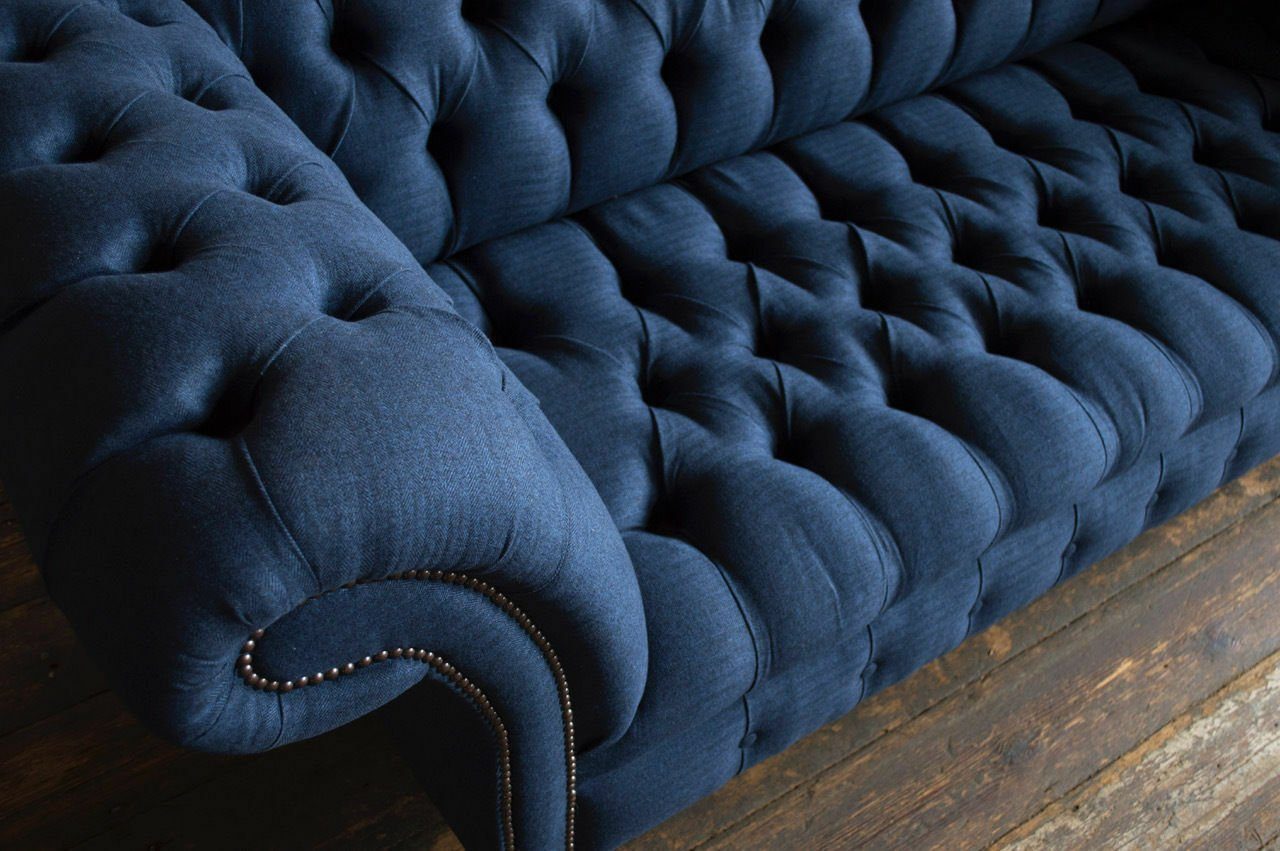 Chesterfield-Sofa, Polster Design JVmoebel Leder Garnitur Chesterfield Couch Sitz Sofa Luxus