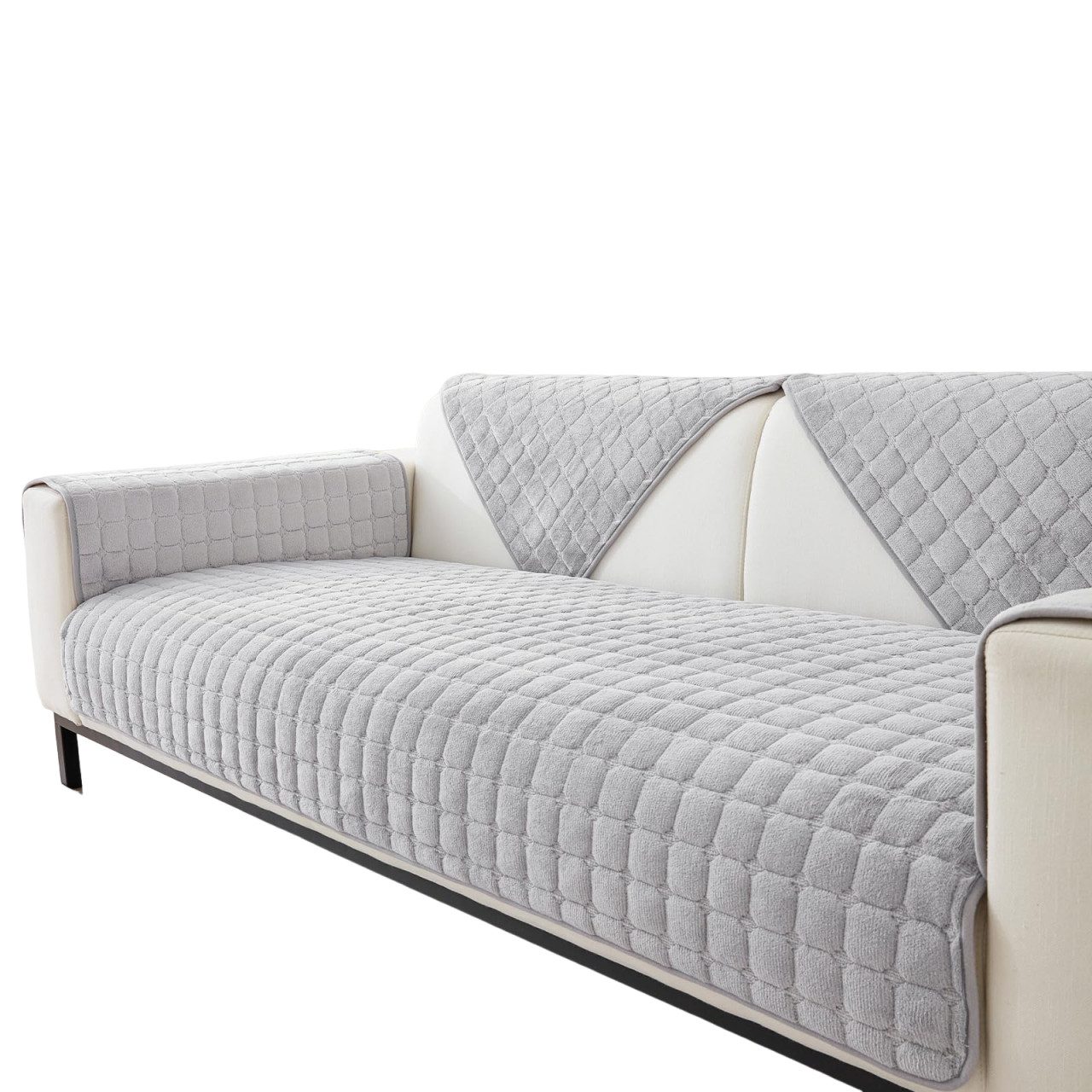 Zyronn Sofaschoner Sofa überzug Waschbar - Neue Weiche Flanell Sofa Cover, rutschfeste, Sofabezug für Sektionssofa, Sofaüberwürfe L Form Möbelschutz