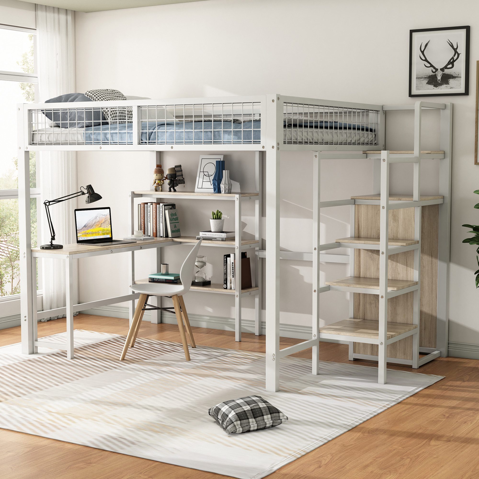 TavilaEcon Hochbett Metallbett Eisenbett Kinderbett Jugendbett günstig online kaufen