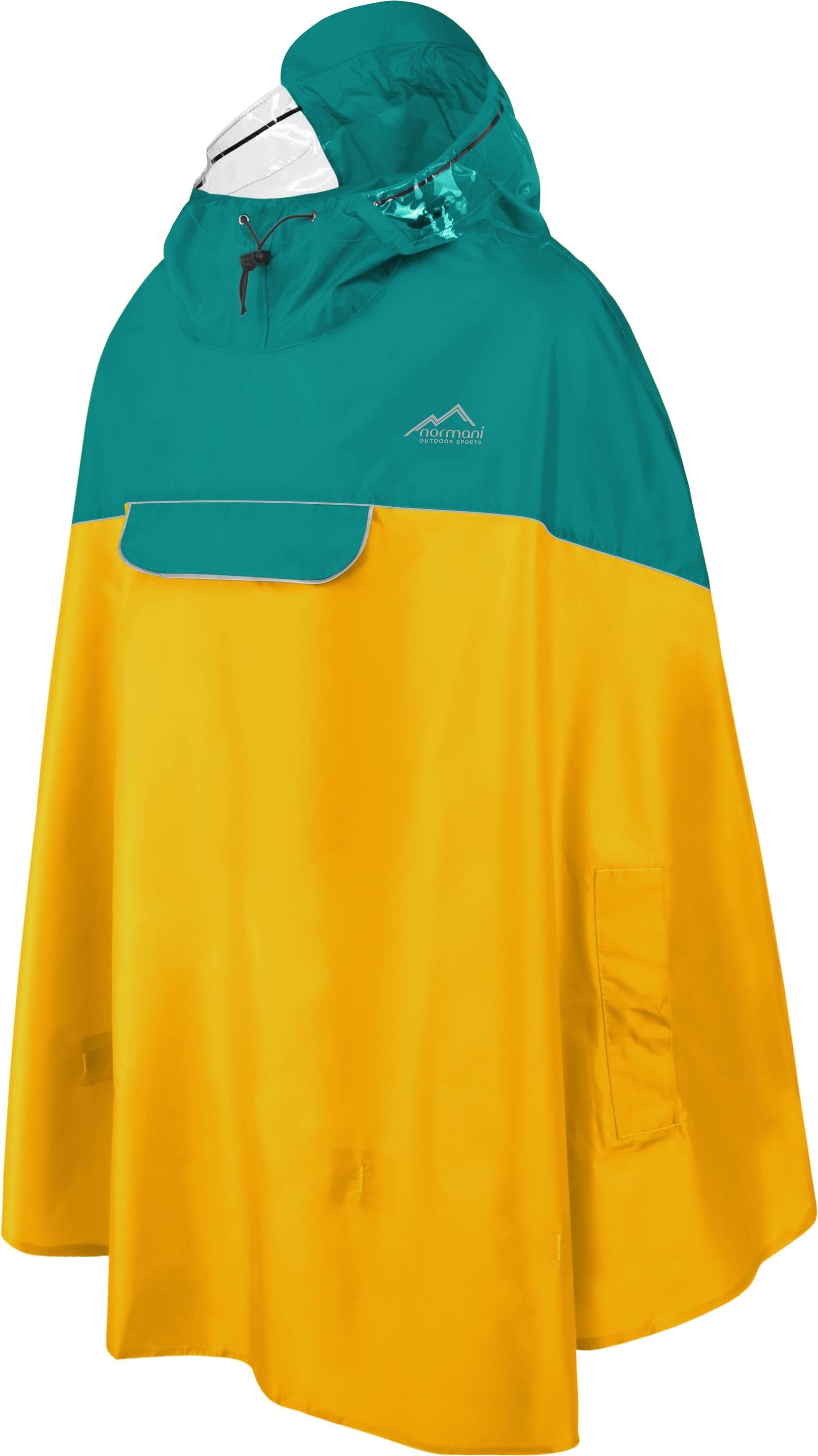 normani Regenponcho Regenponcho Sohra Wasserdichter Fahrradponcho mit Kapuze - Wassersäule: 12.000 mm