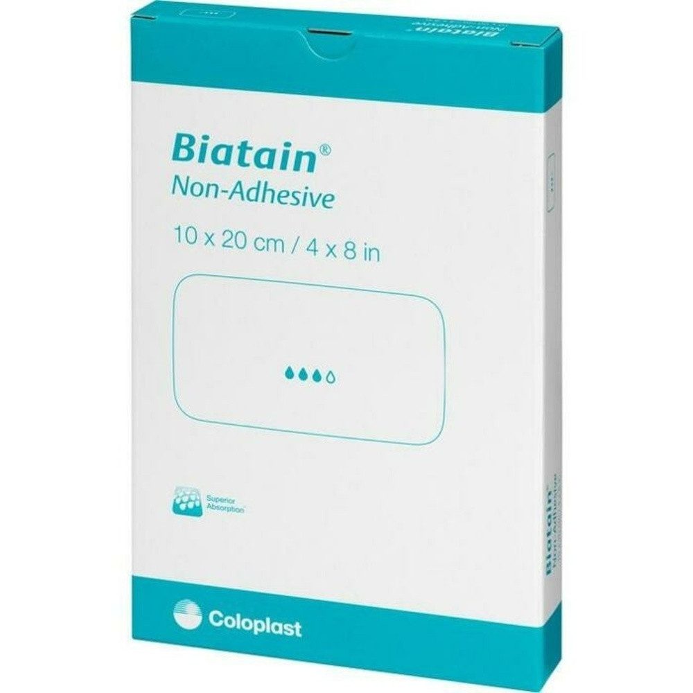 Coloplast Wundpflaster BIATAIN Schaumverband 10x20 cm nicht haftend (Spar Set, 1 St., Saugfähiger Wundverband, Feuchtes Wundmilieu schaffen), Schutzverband für größere Wunden