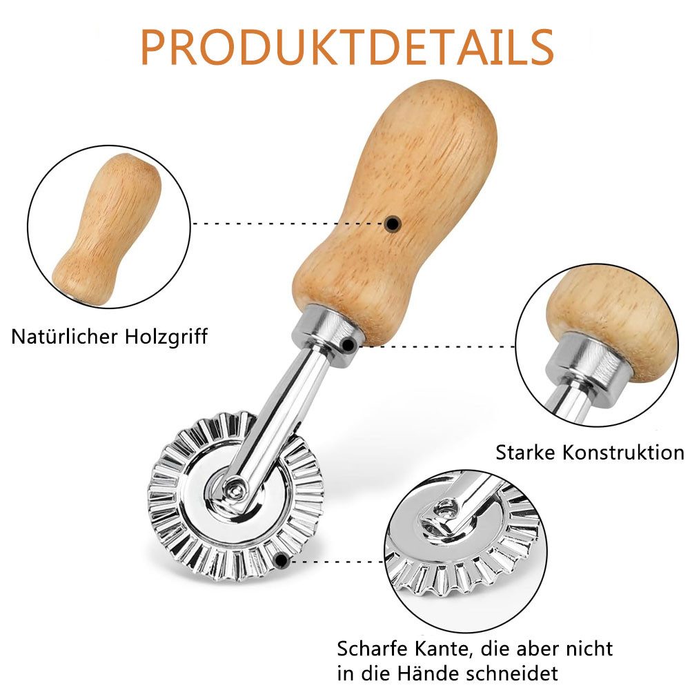 TUWENA Ravioliform 5 Stück Edelstahl Ravioli Former Ausstecher Cutter mit Teigtaschenrad