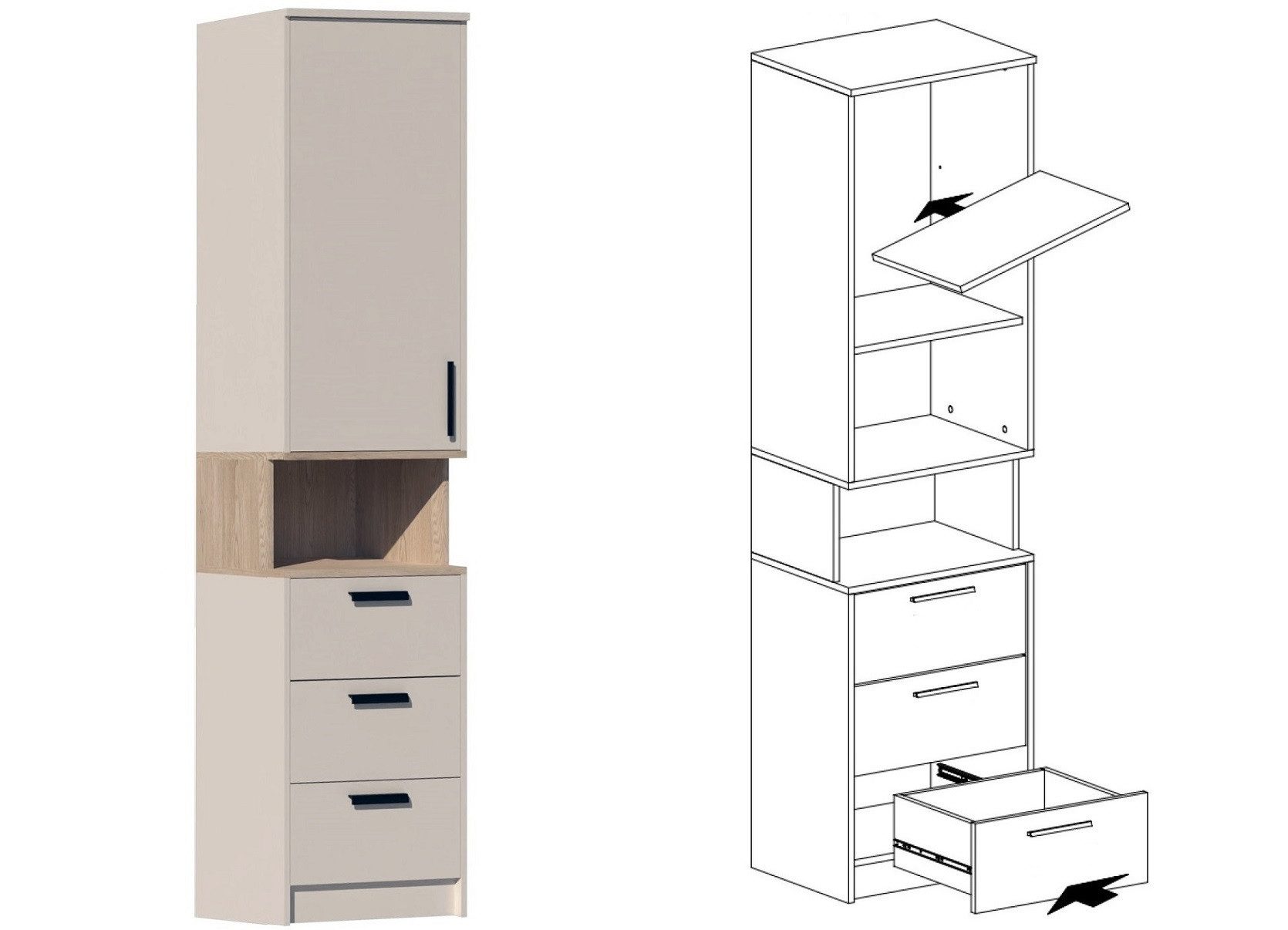 Marmex Möbel Schrank-Set Grant G14 Kinderzimmer-Set, Jugendzimmer-Set, (6-S günstig online kaufen