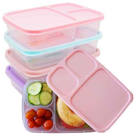 Kamber Office Lunchbox 4er Set - Brotdosen, Frischhaltedosen Set - Gefriertauglich, Mikrowellengeeignet, Kunststoff BPA-Frei, (8-tlg)