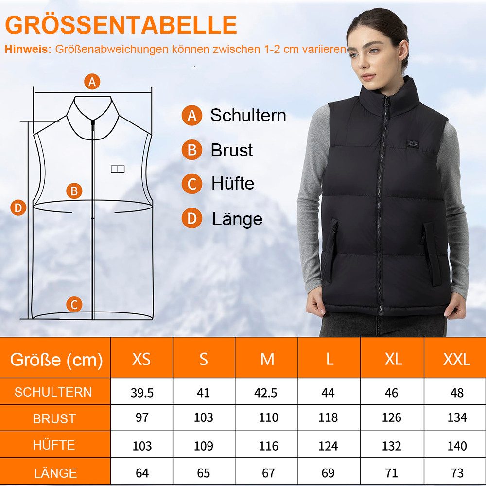 Mincoo Funktionsweste Beheizbare Weste Damen mit 16000mAh Powerbank 3 Einst günstig online kaufen