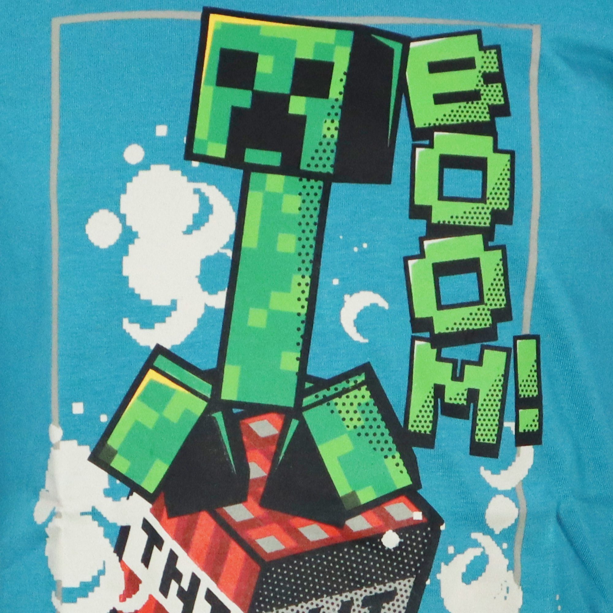 Minecraft Langarmshirt Minecraft Creeper Langarm Shirt Jungen bis Kinder 116 100% Baumwolle Gamer 152, Gr