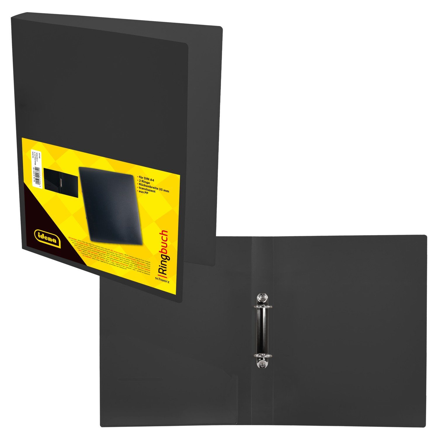Idena Hefter Idena 224334 - Ringbuch DIN A4, aus PP, 2 Ringe, 35 mm Rückenbreite