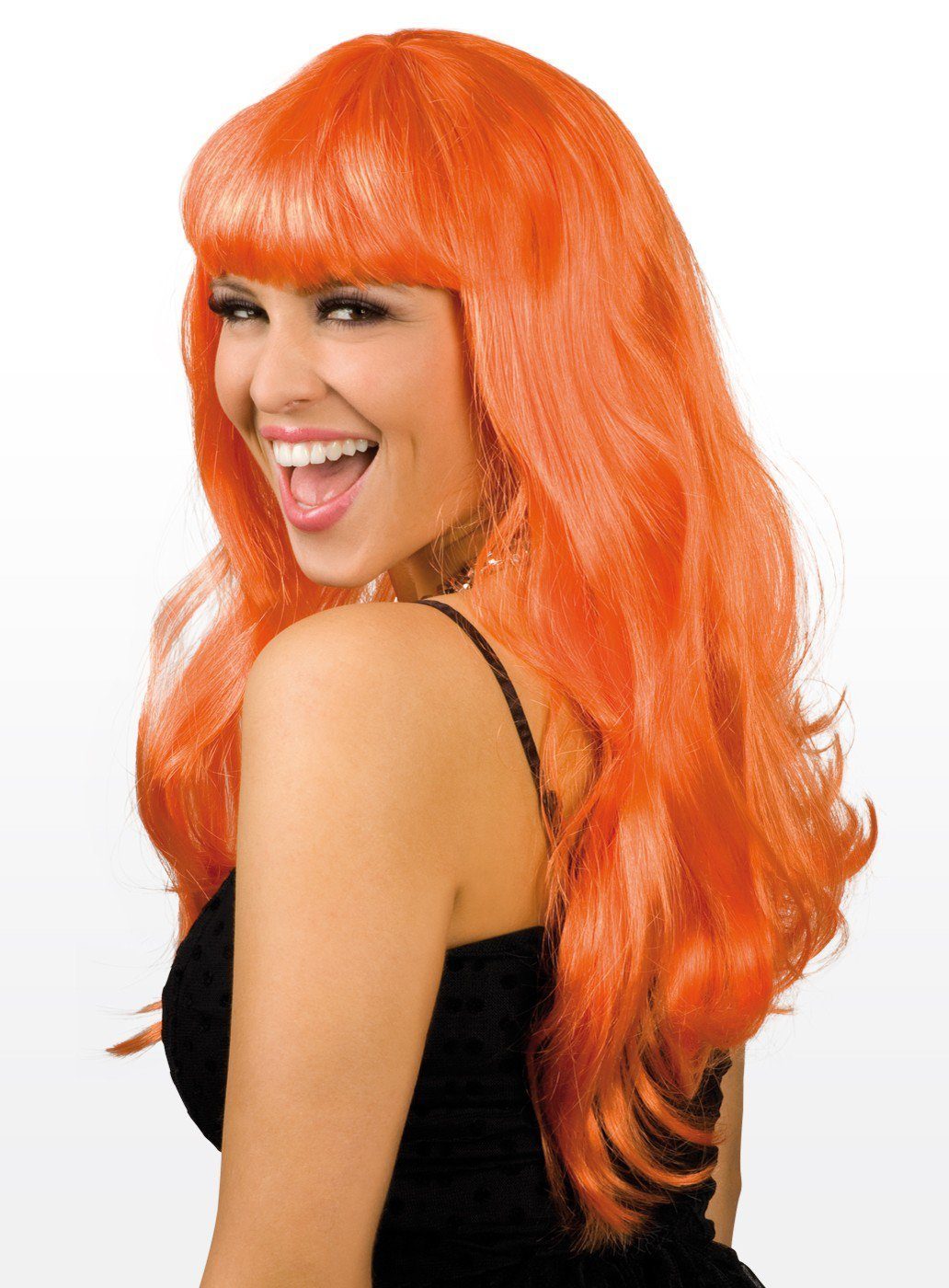 Kostüm-Perücke Lange Haare orange - Kostüm Perücke für Fasching