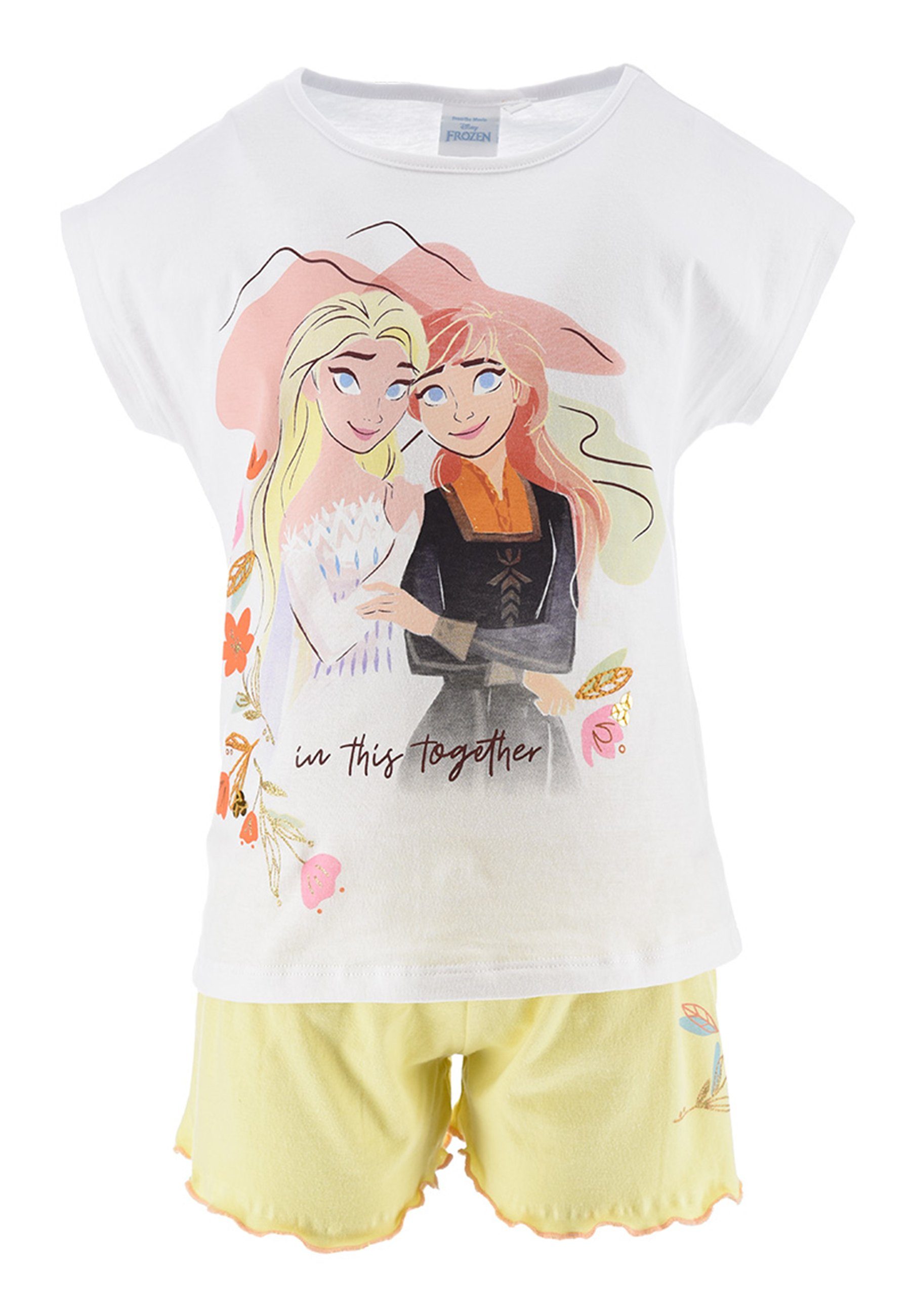 Disney Frozen T-Shirt & Shorts Bekleidungs-Set Eiskönigin Anna &Elsa (2-tlg)