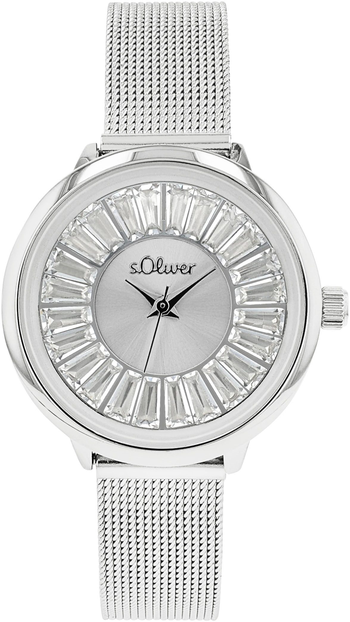s.Oliver Quarzuhr 2038589, Armbanduhr, Damenuhr, Edelstahlarmband, günstig online kaufen