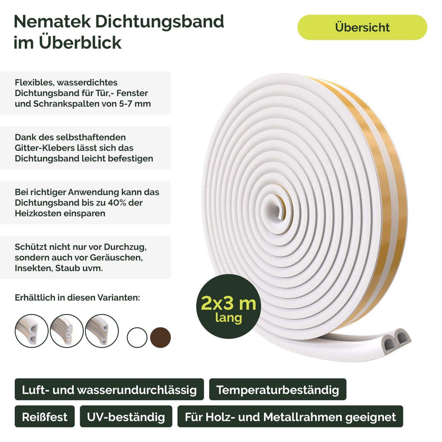Nematek Insektenschutz-Fensterrahmen Nematek® Dichtungsband für Tür- günstig online kaufen